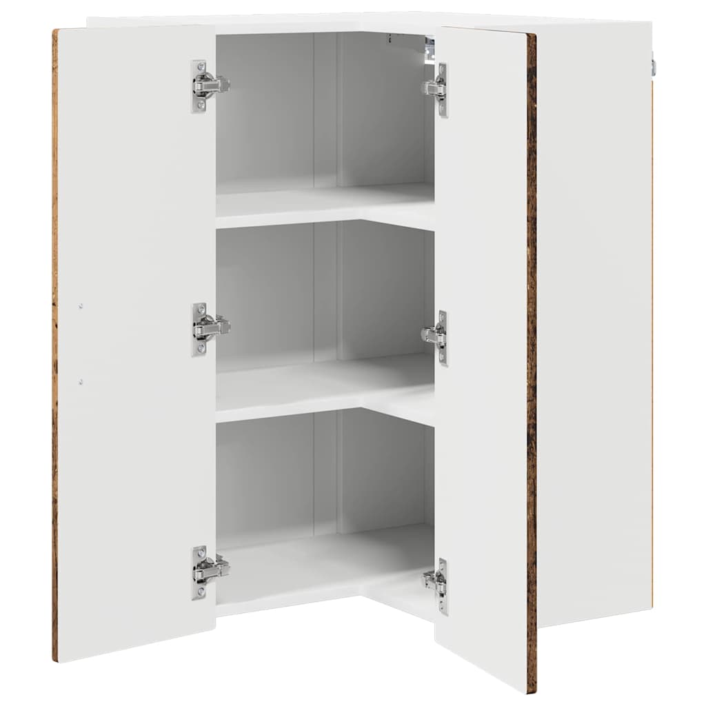 Wall Corner Cabinet PORTO Old Wood 57 x 57 x 80 cm