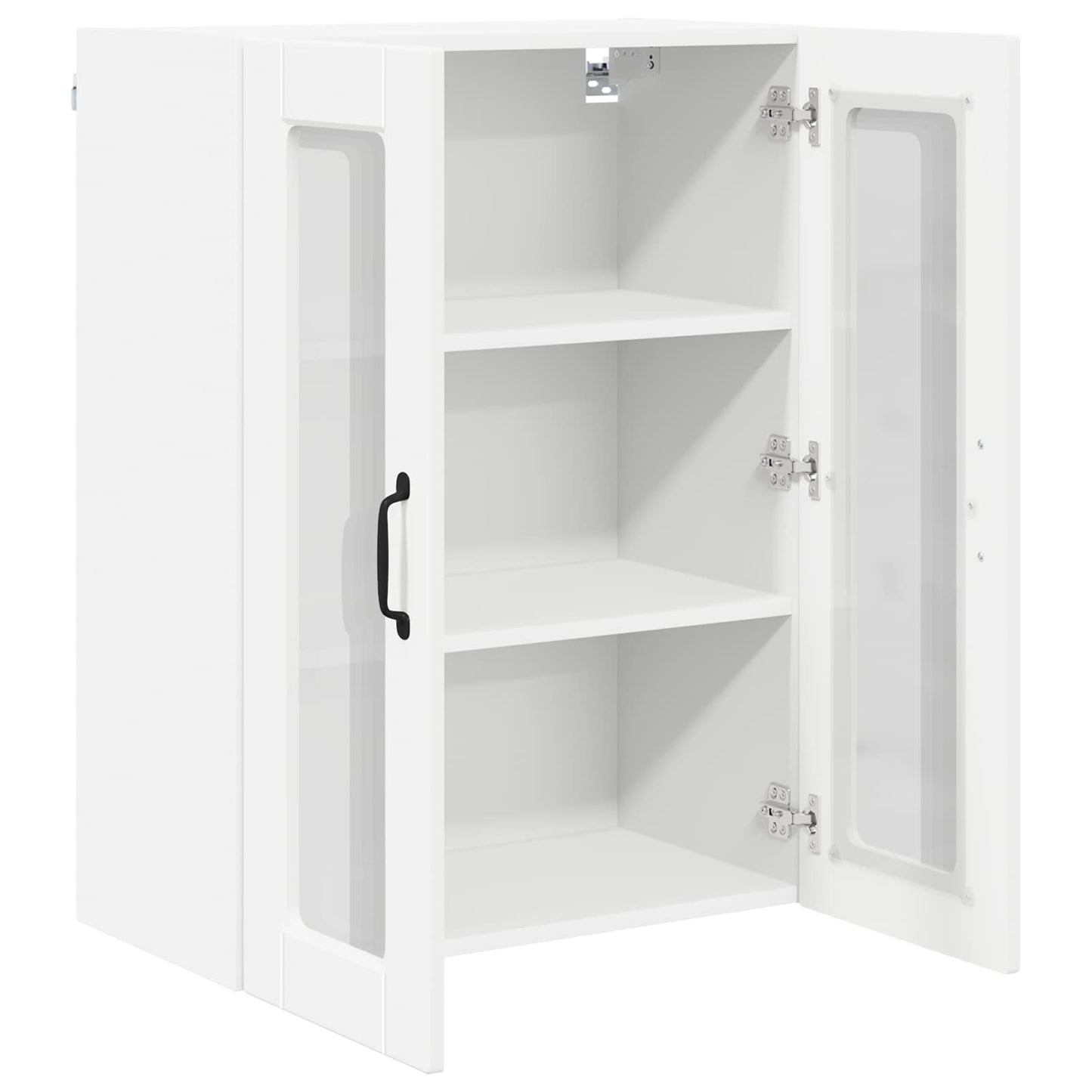 Wall Glass Cabinet PORTO White 60 x 31 x 80 cm Engineered Wood