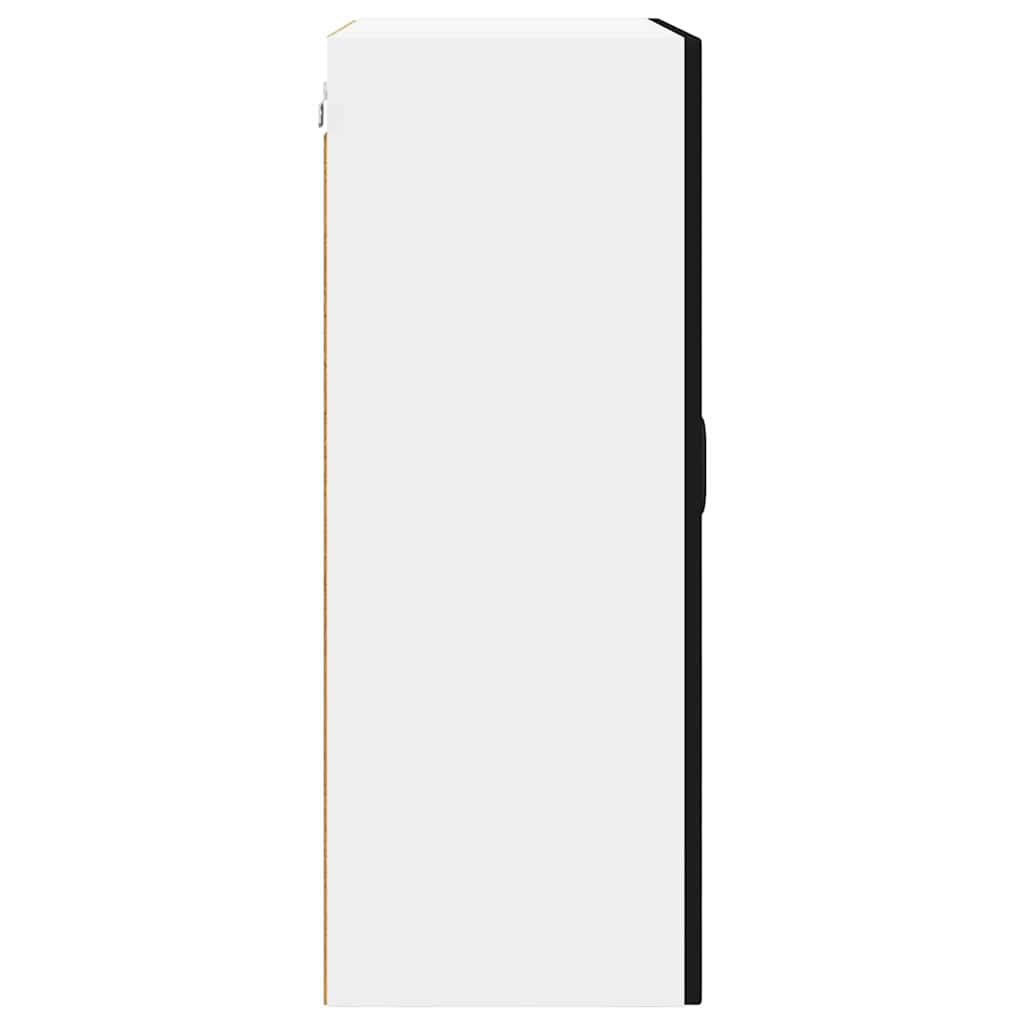 Wall Glass Cabinet PORTO Black 60 x 31 x 80 cm Engineered Wood