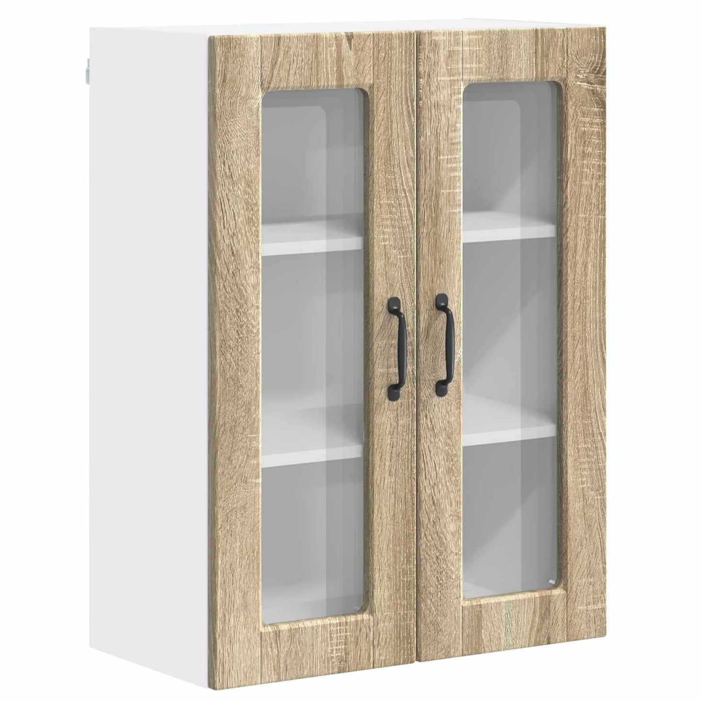 Wall Glass Cabinet PORTO Sonoma Oak 60 x 31 x 80 cm