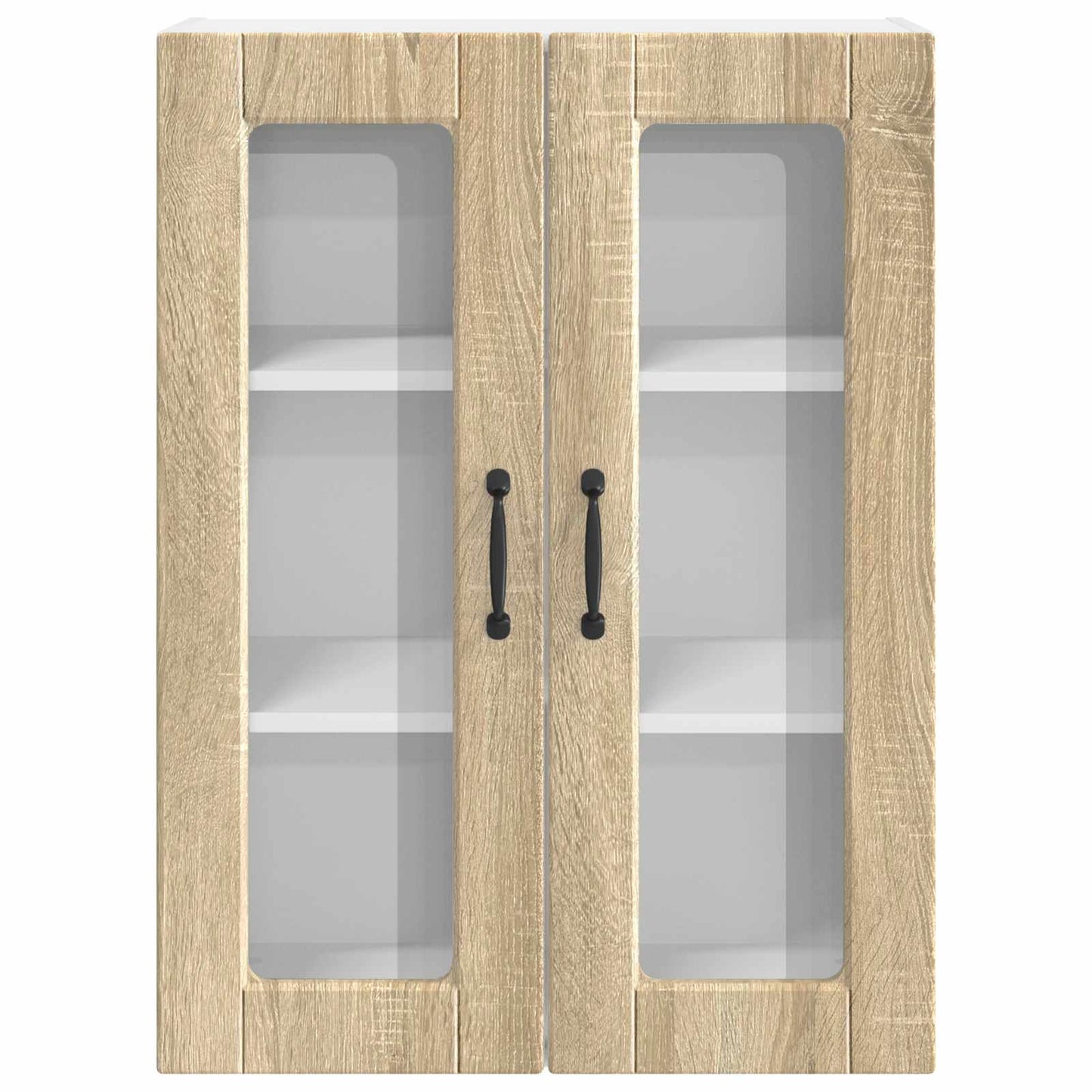 Wall Glass Cabinet PORTO Sonoma Oak 60 x 31 x 80 cm