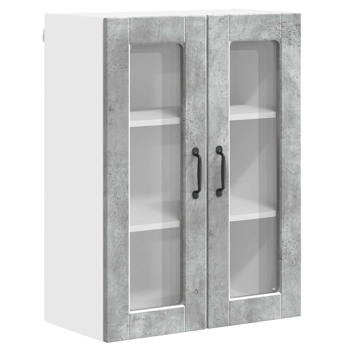 Wall Glass Cabinet PORTO Concrete Grey 60 x 31 x 80 cm