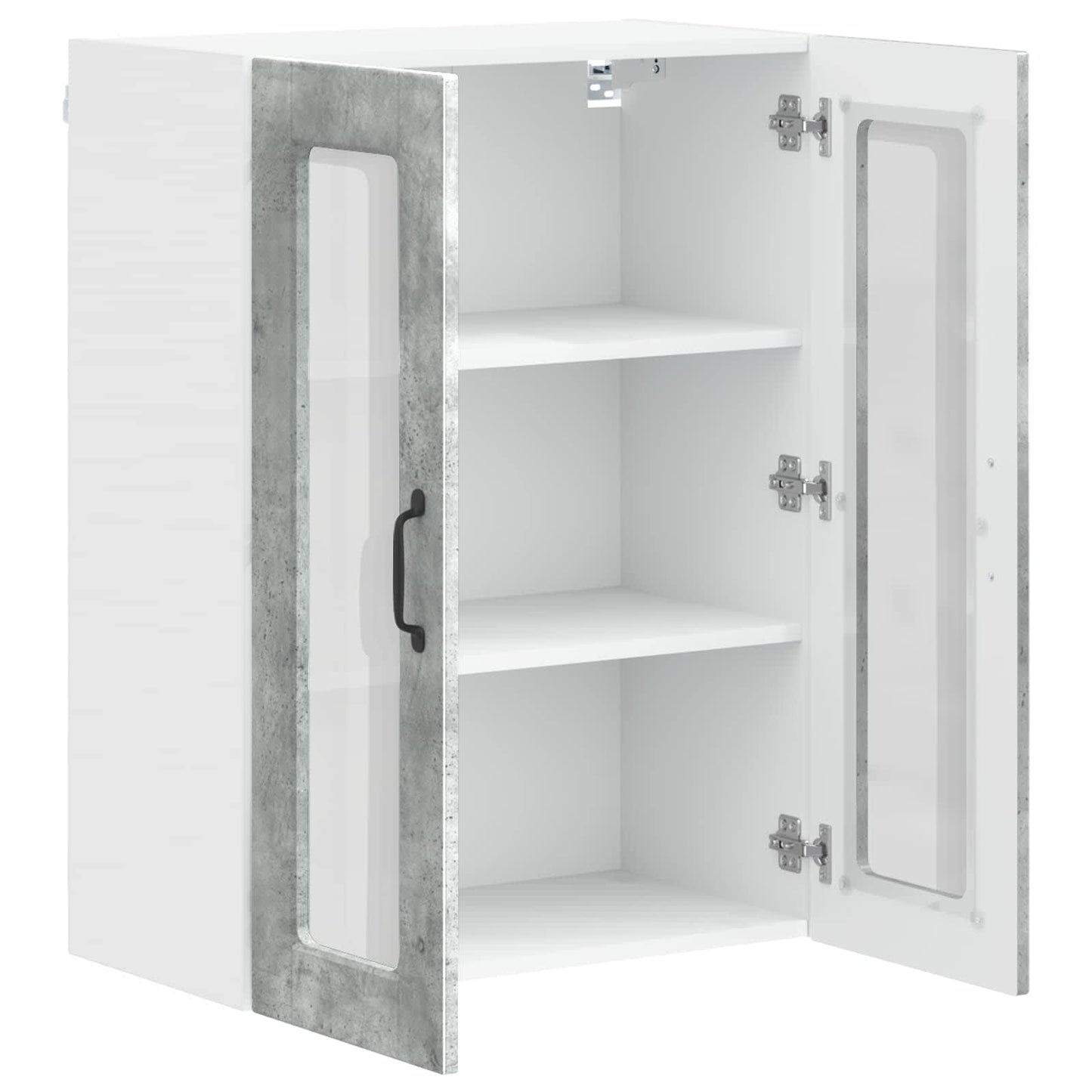 Wall Glass Cabinet PORTO Concrete Grey 60 x 31 x 80 cm