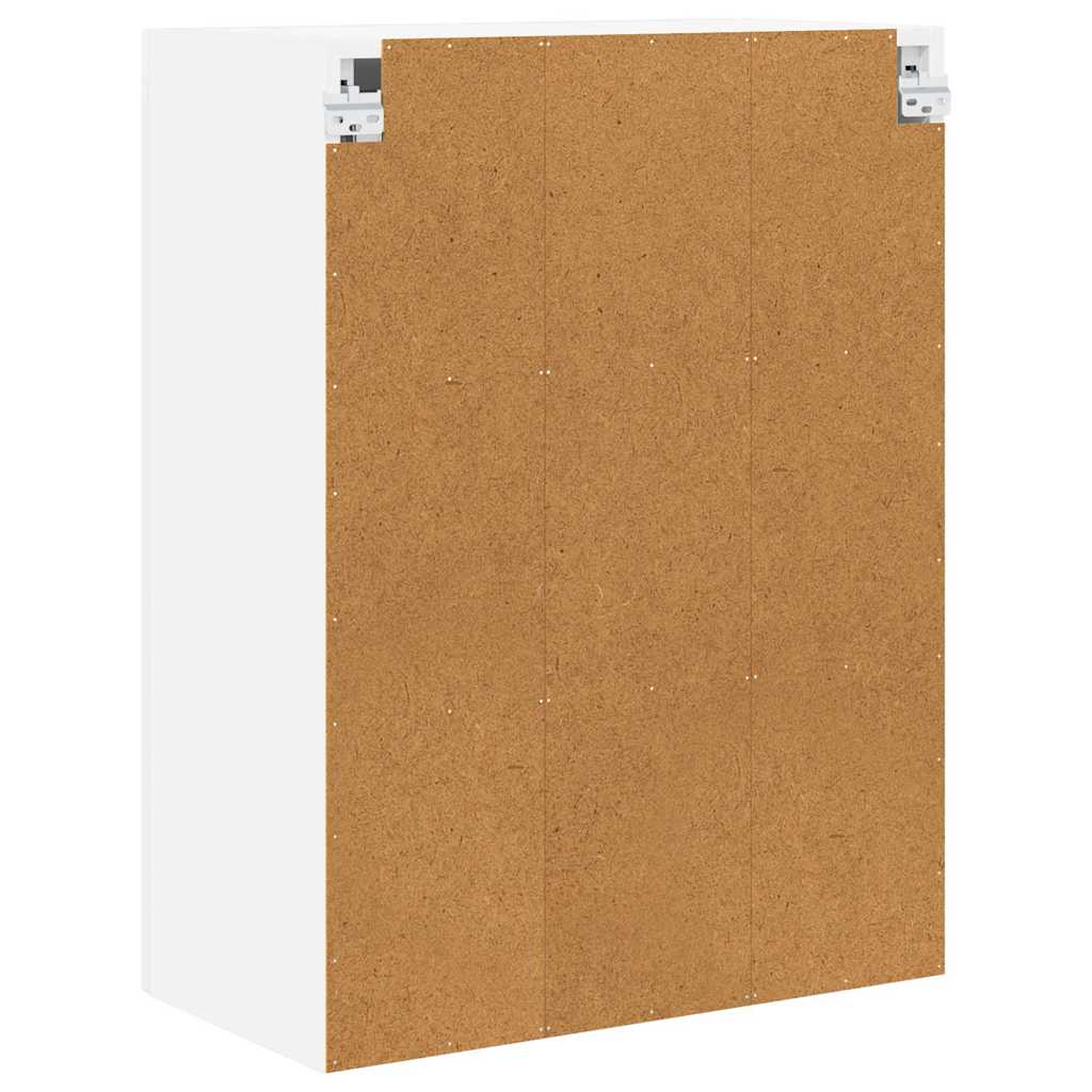 Wall Glass Cabinet PORTO High Gloss White 60 x 31 x 80 cm