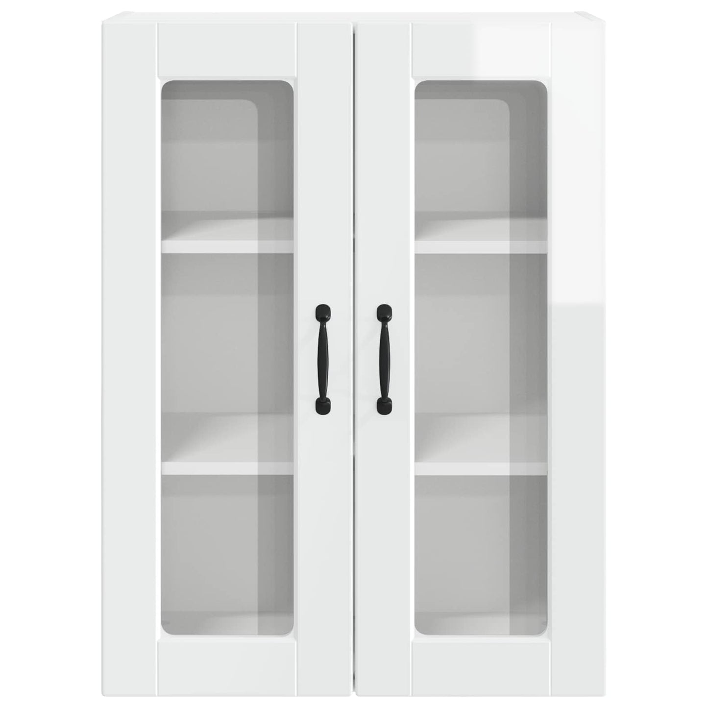 Wall Glass Cabinet PORTO High Gloss White 60 x 31 x 80 cm
