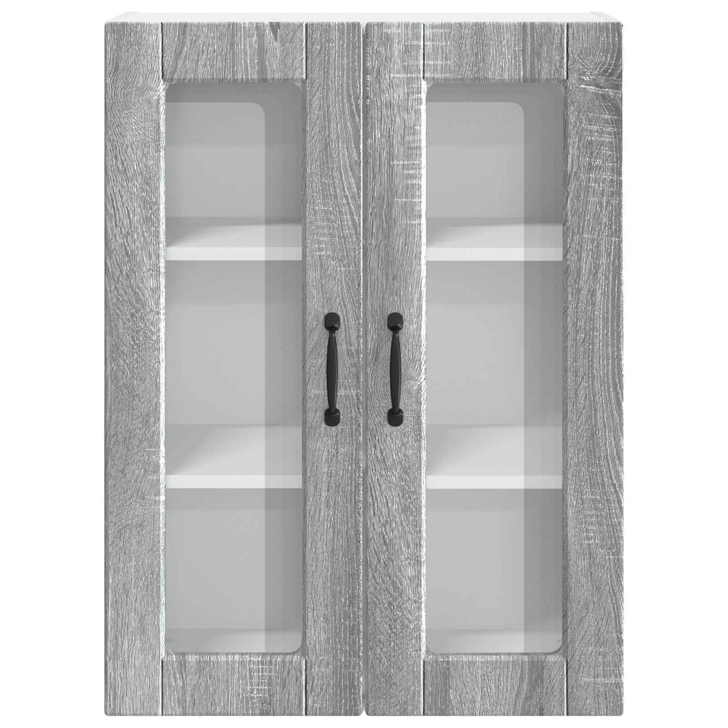 Wall Glass Cabinet PORTO Grey Sonoma 60 x 31 x 80 cm