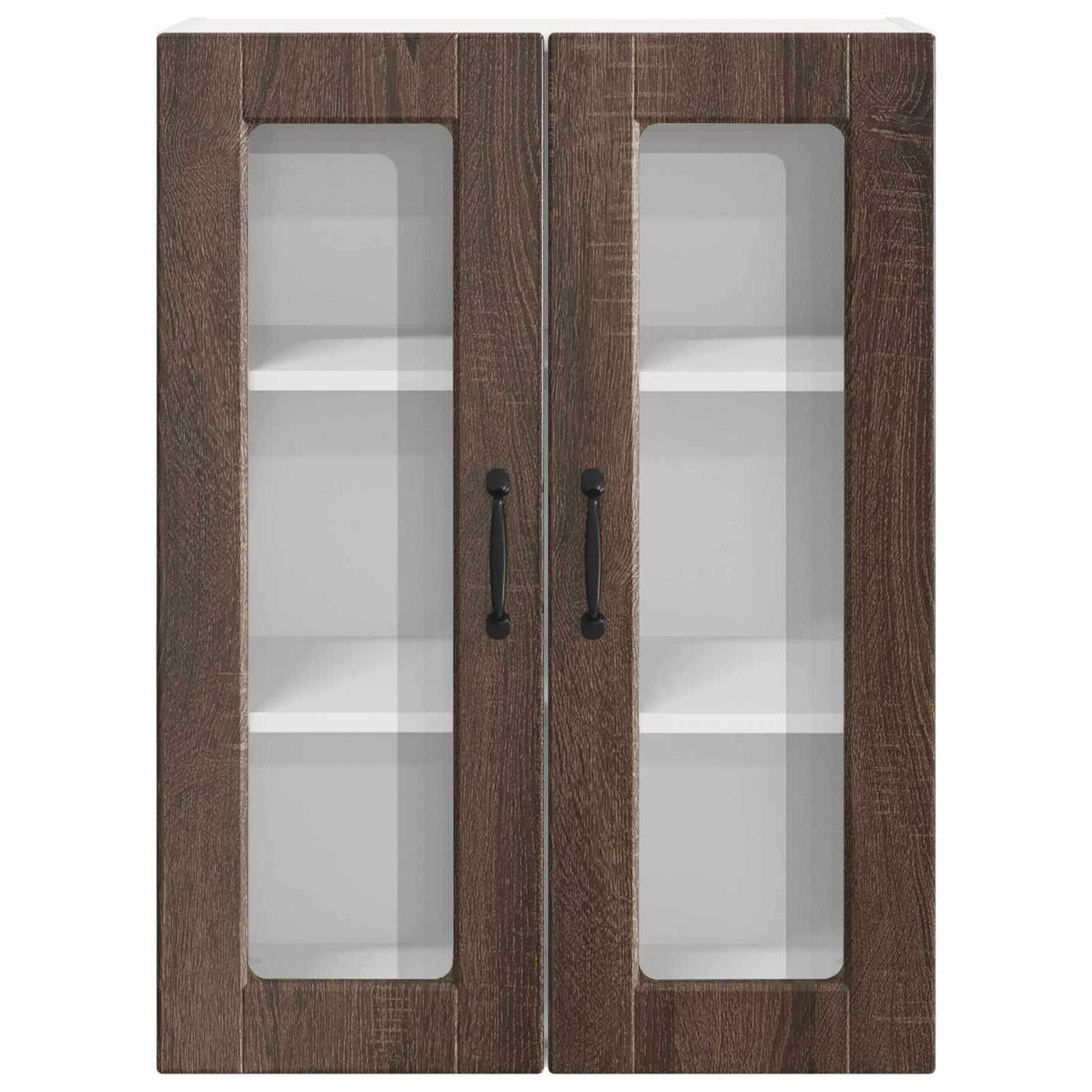 Wall Glass Cabinet PORTO Brown Oak 60 x 31 x 80 cm