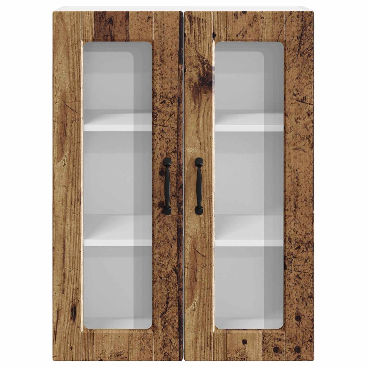 Wall Glass Cabinet PORTO Old Wood 60 x 31 x 80 cm