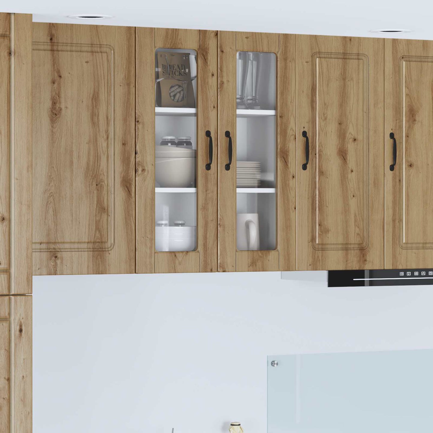 Wall Glass Cabinet PORTO Artisan Oak 60 x 31 x 80 cm