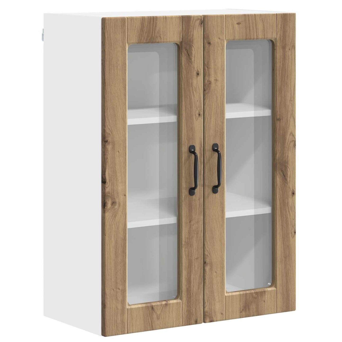 Wall Glass Cabinet PORTO Artisan Oak 60 x 31 x 80 cm
