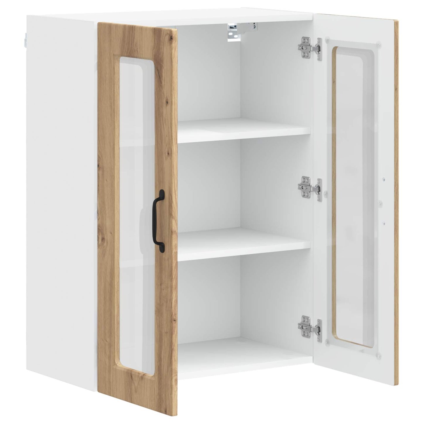 Wall Glass Cabinet PORTO Artisan Oak 60 x 31 x 80 cm