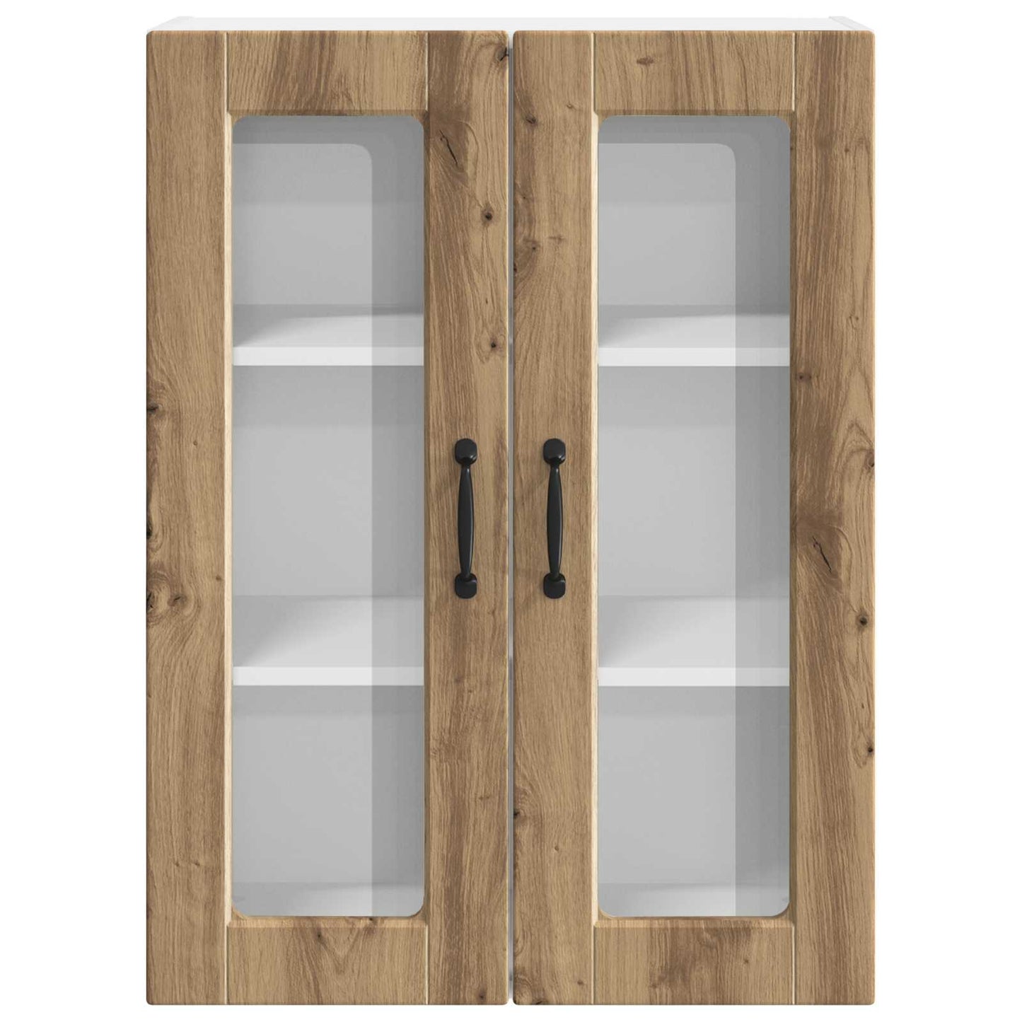 Wall Glass Cabinet PORTO Artisan Oak 60 x 31 x 80 cm