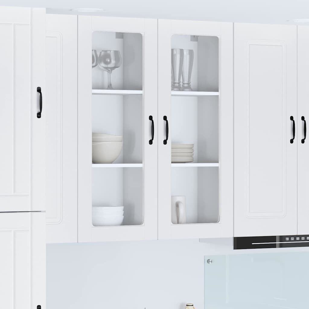 Wall Glass Cabinet White 40 x 31 x 100 cm Engineered Wood