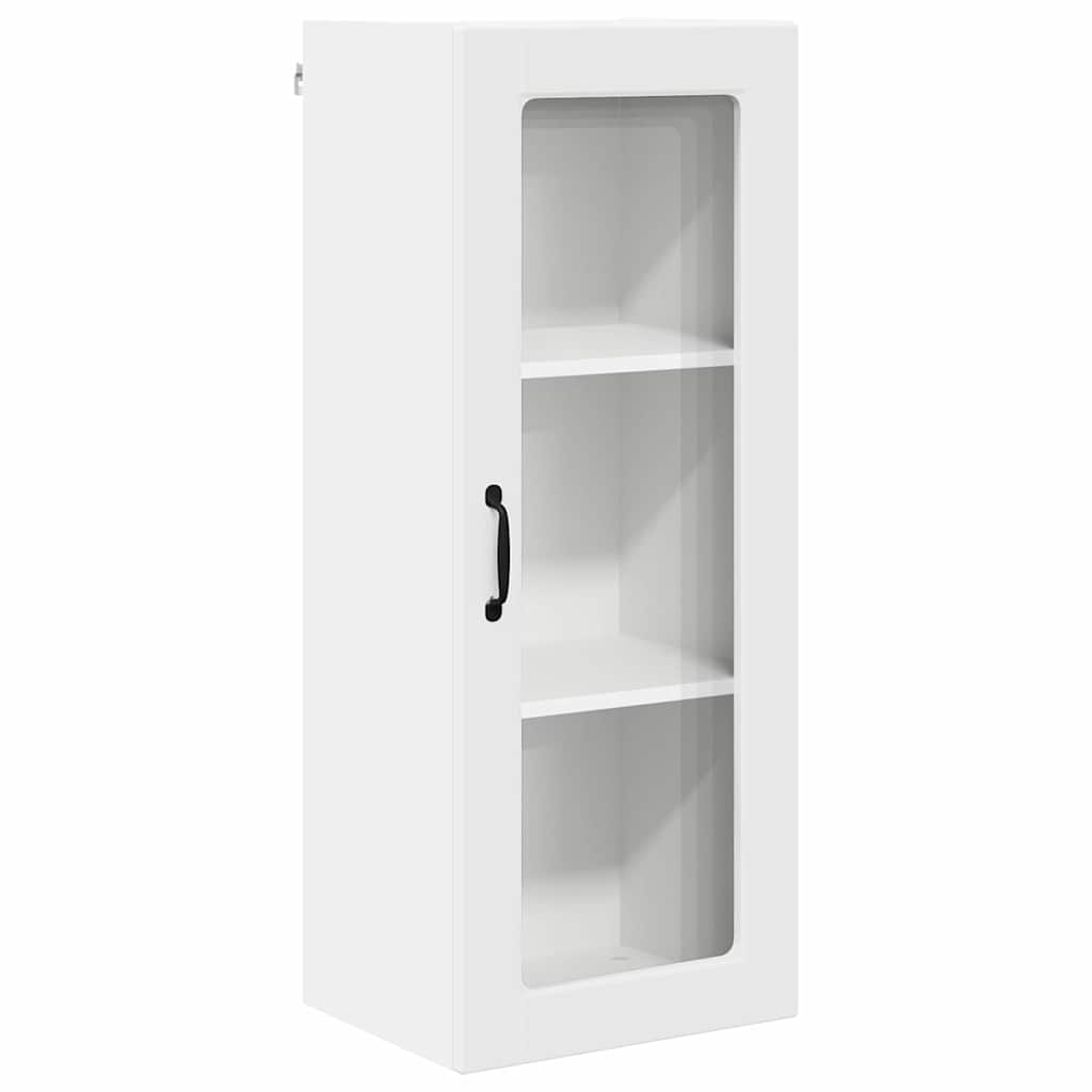 Wall Glass Cabinet White 40 x 31 x 100 cm Engineered Wood