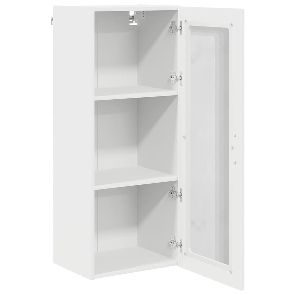 Wall Glass Cabinet White 40 x 31 x 100 cm Engineered Wood