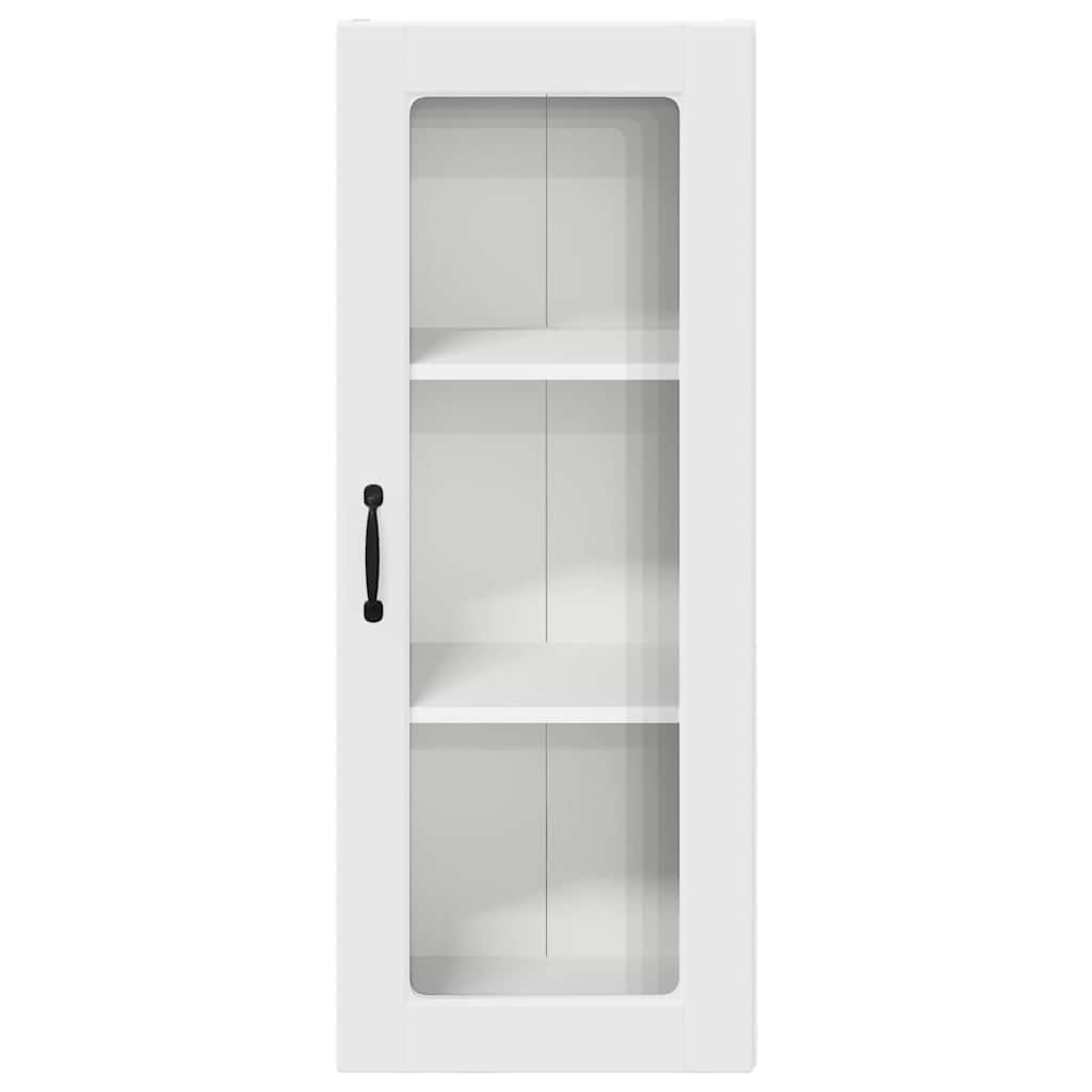 Wall Glass Cabinet White 40 x 31 x 100 cm Engineered Wood