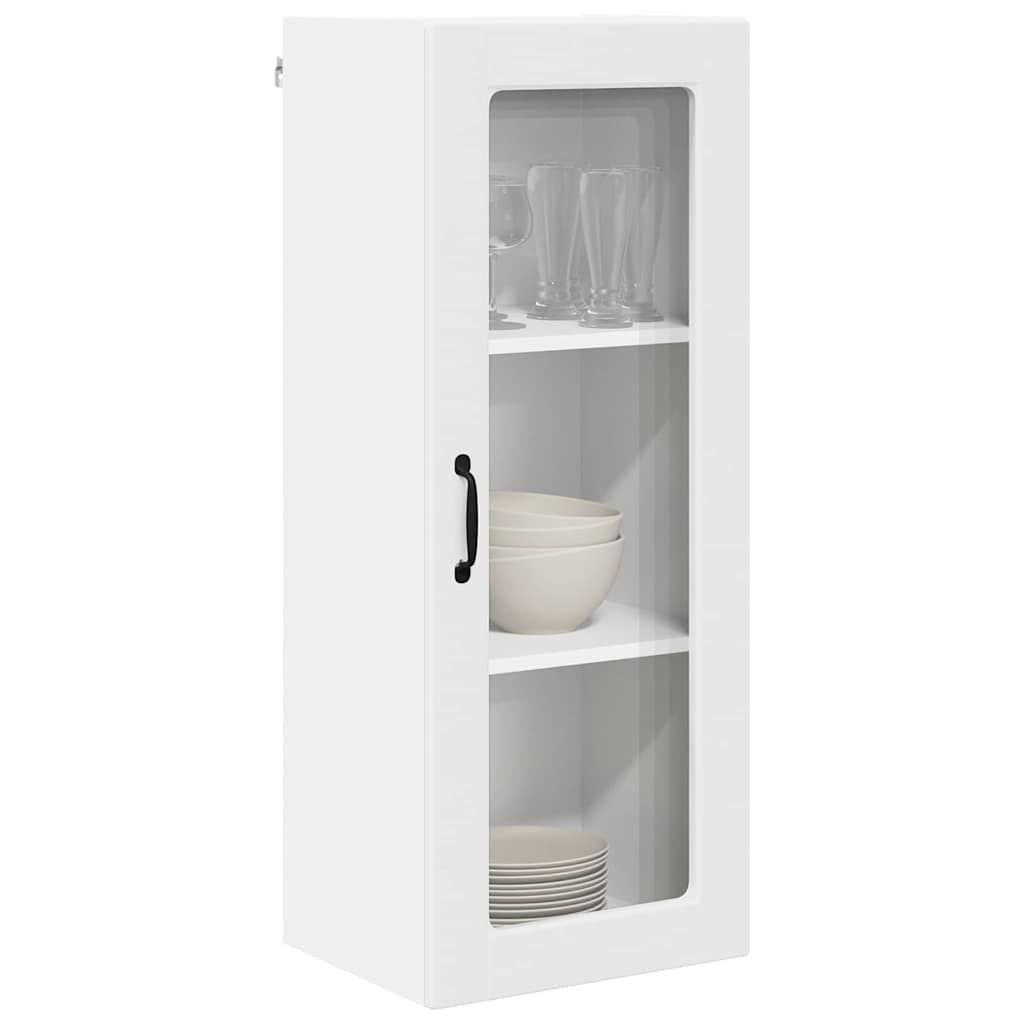 Wall Glass Cabinet White 40 x 31 x 100 cm Engineered Wood