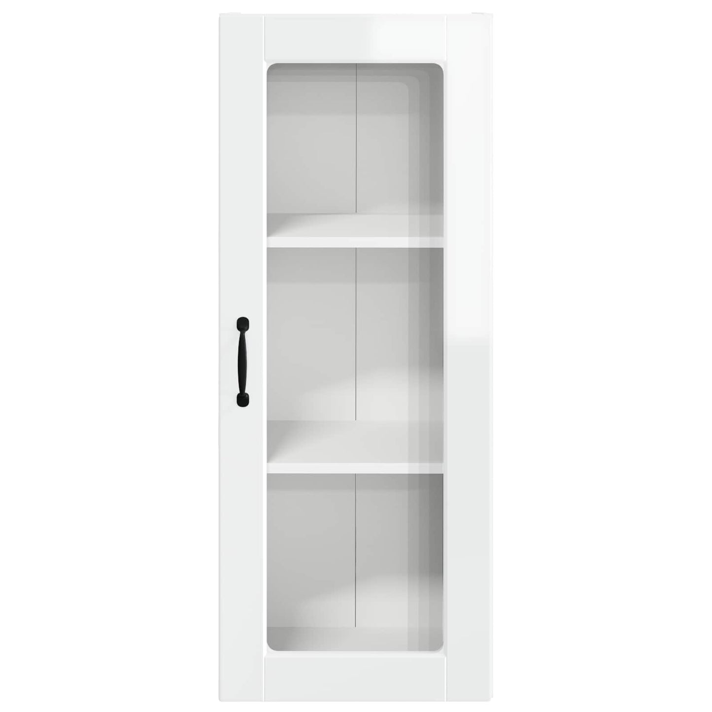 Wall Glass Cabinet PORTO High Gloss White 40 x 31 x 100 cm