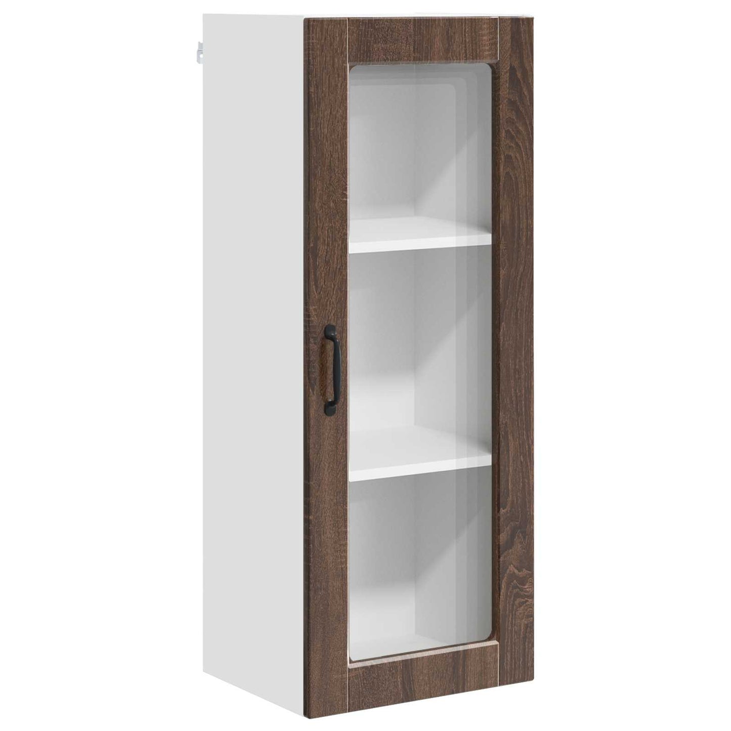 Wall Glass Cabinet Brown Oak 40 x 31 x 100 cm Engineered Wood
