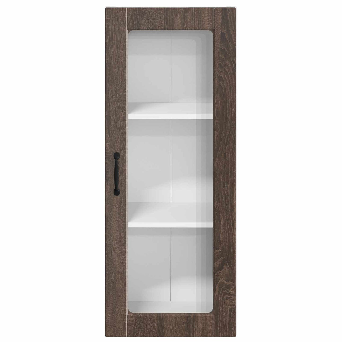Wall Glass Cabinet Brown Oak 40 x 31 x 100 cm Engineered Wood