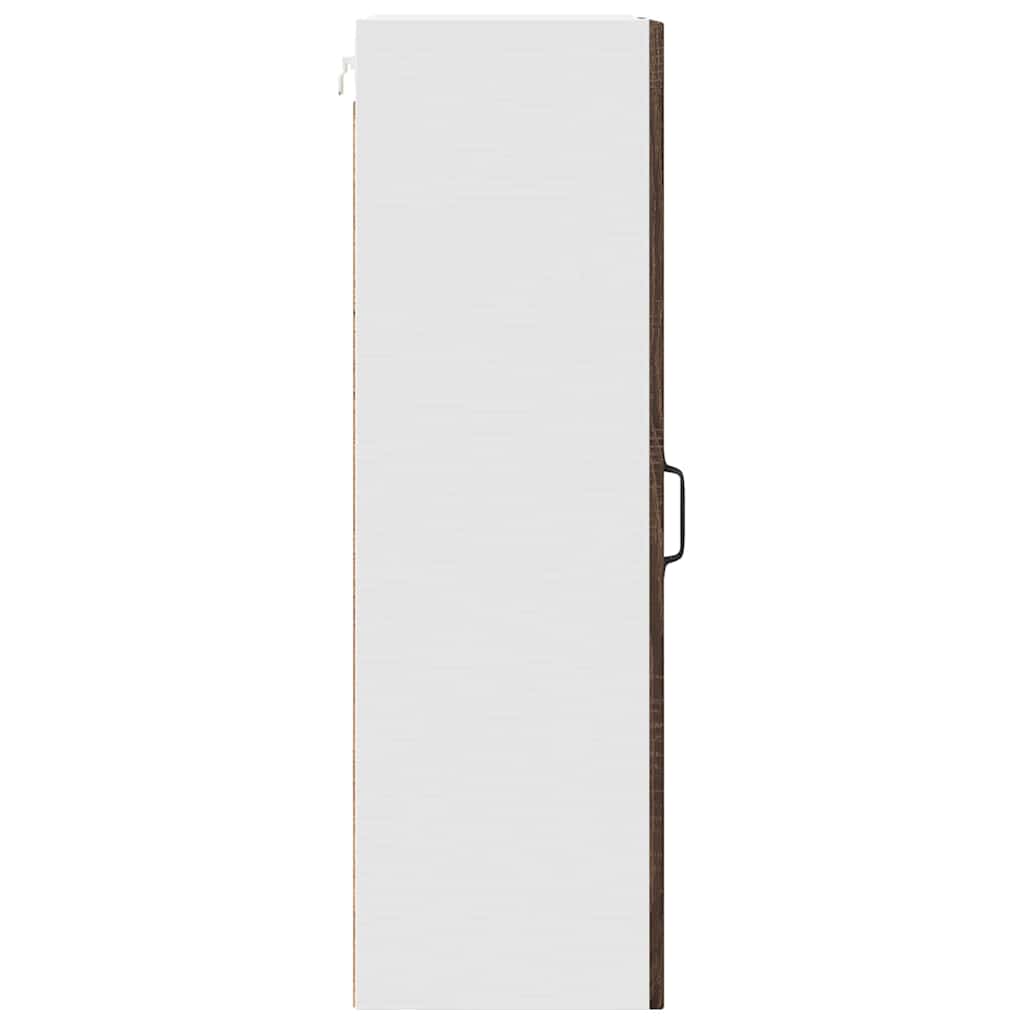 Wall Glass Cabinet Brown Oak 40 x 31 x 100 cm Engineered Wood