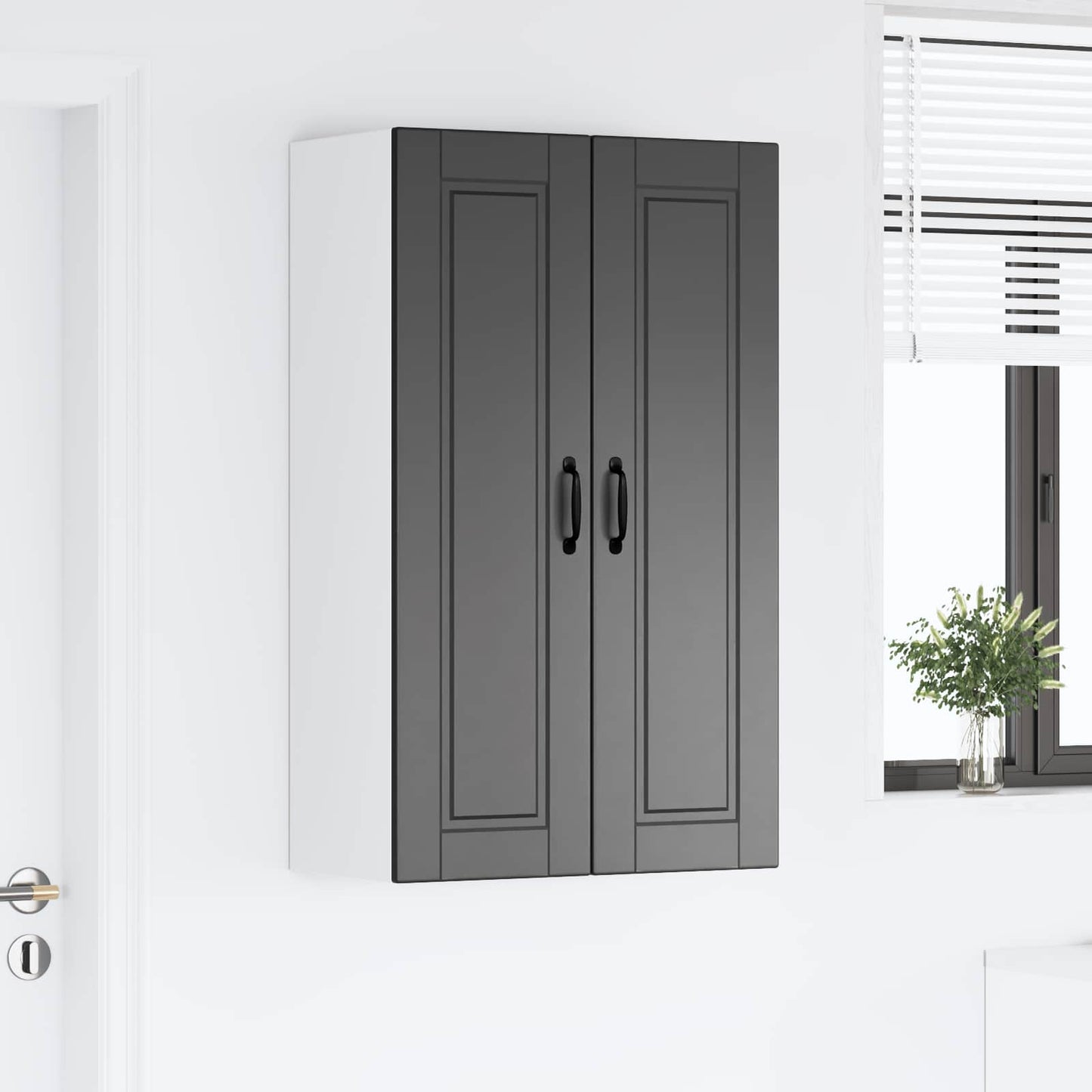 Wall Cabinet PORTO Black 60 x 31 x 100 cm Engineered Wood