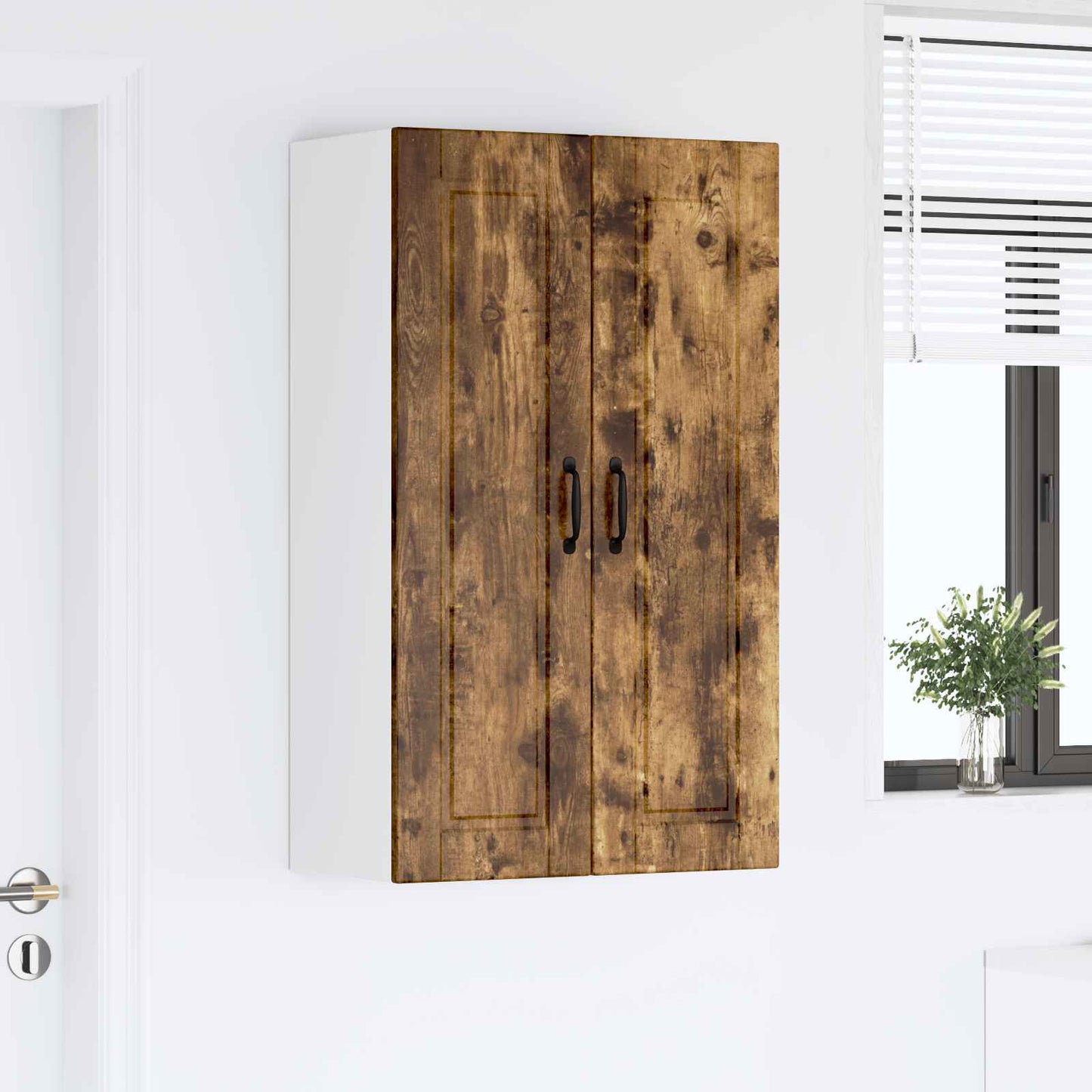 Wall Cabinet PORTO Smoked Oak 60 x 31 x 100 cm Engineered Wood