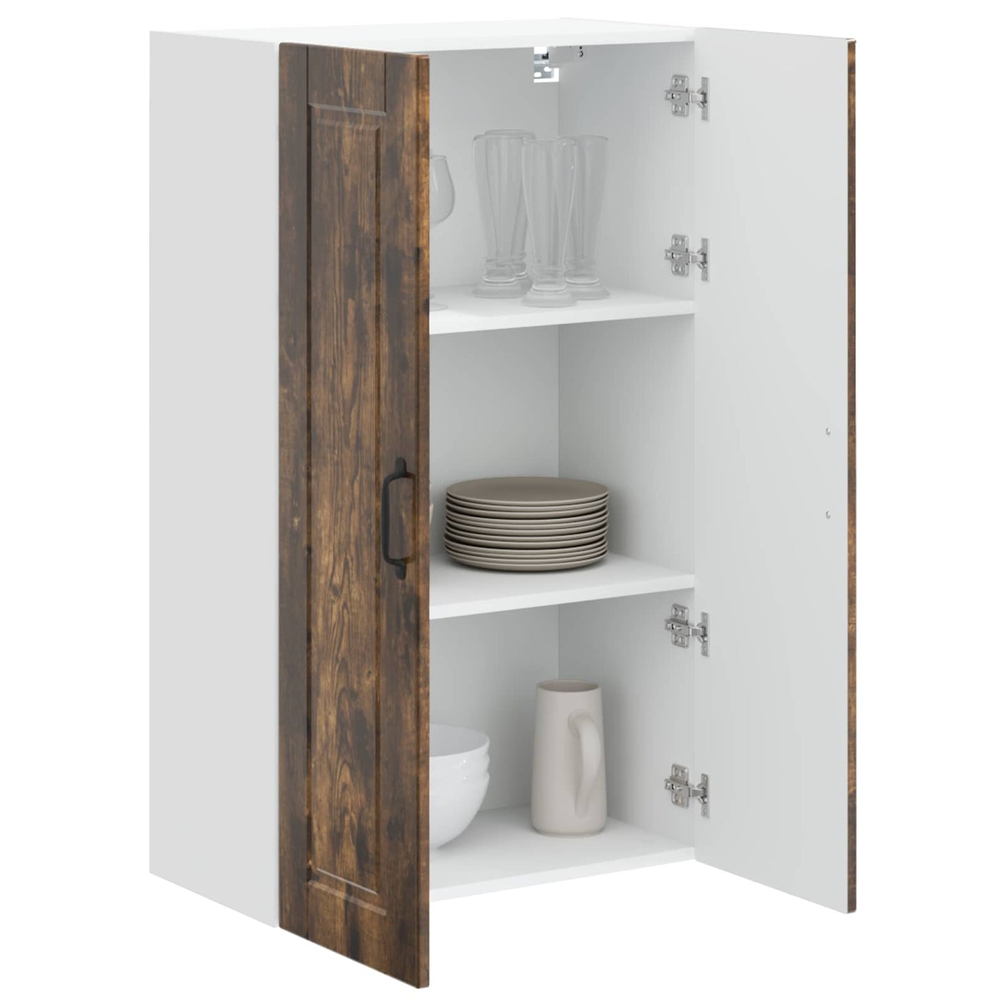 Wall Cabinet PORTO Smoked Oak 60 x 31 x 100 cm Engineered Wood