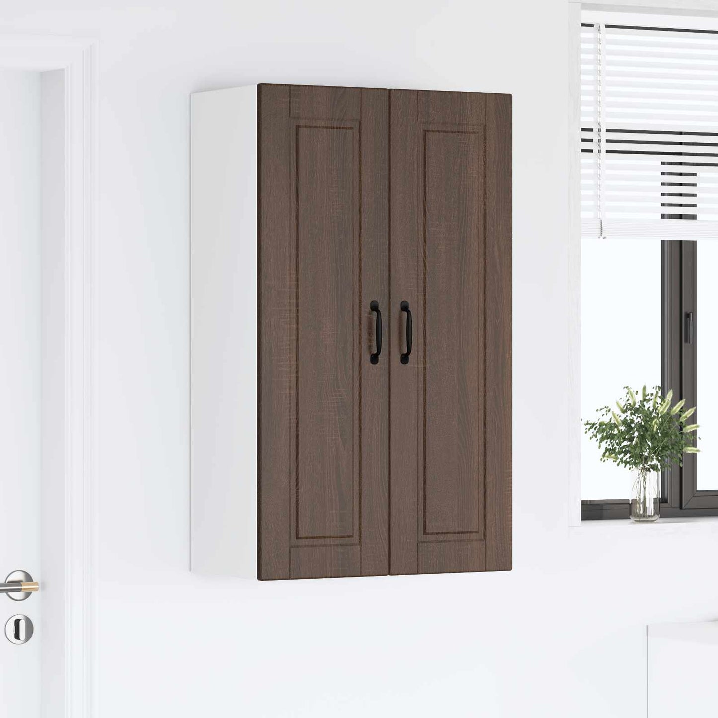 Wall Cabinet PORTO Brown Oak 60 x 31 x 100 cm Engineered Wood