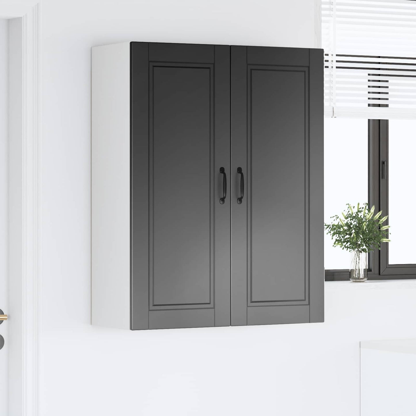 Wall Cabinet PORTO Black 80 x 31 x 100 cm Engineered Wood