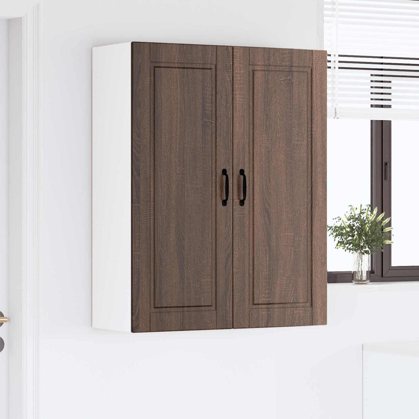 Wall Cabinet PORTO Brown Oak 80 x 31 x 100 cm Engineered Wood