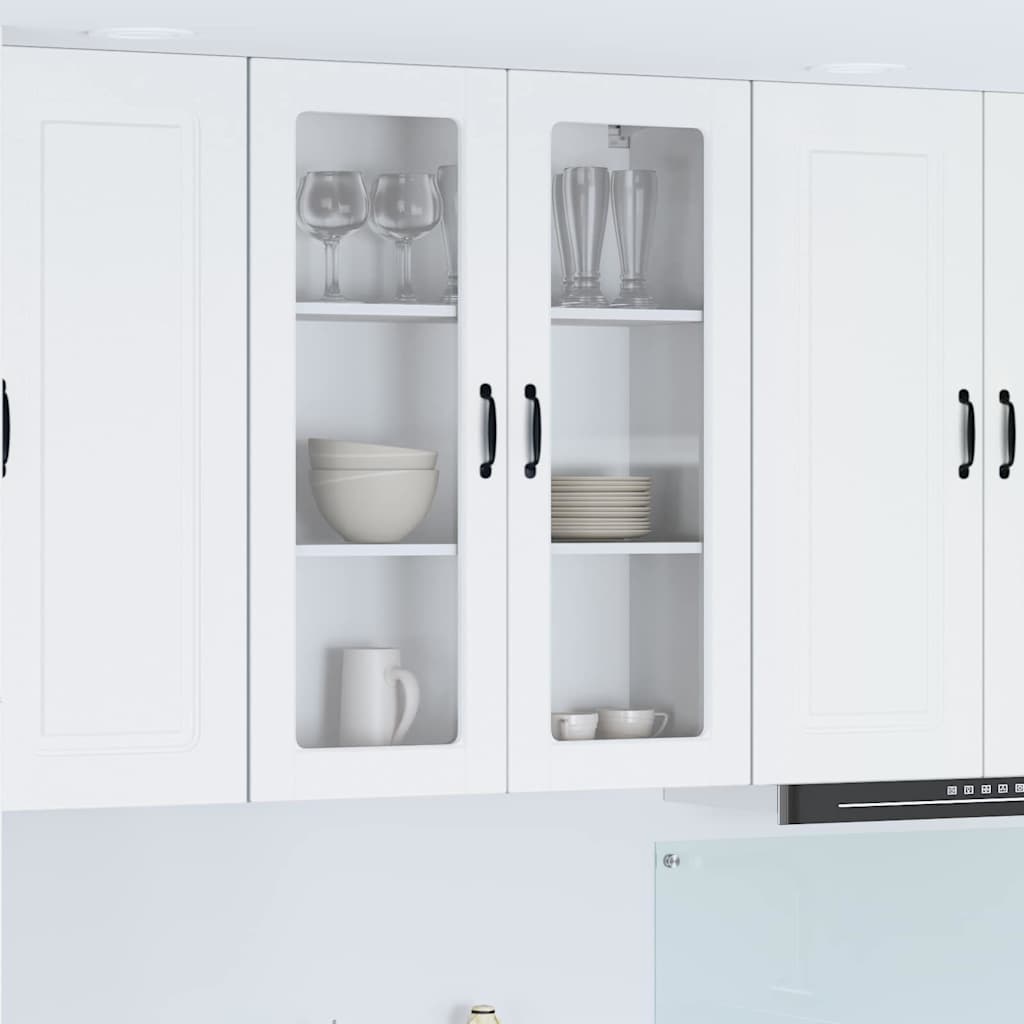 Wall Glass Cabinet White 80 x 31 x 100 cm Engineered Wood