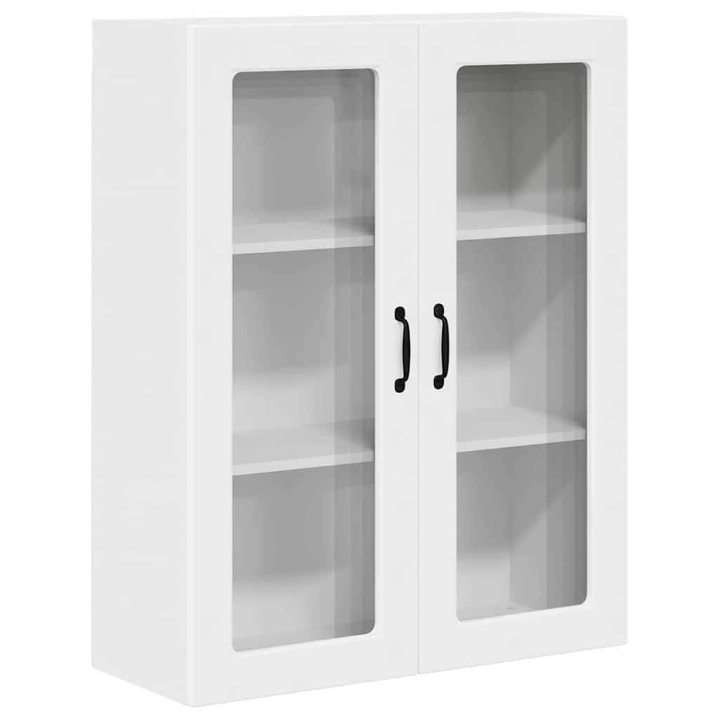 Wall Glass Cabinet White 80 x 31 x 100 cm Engineered Wood