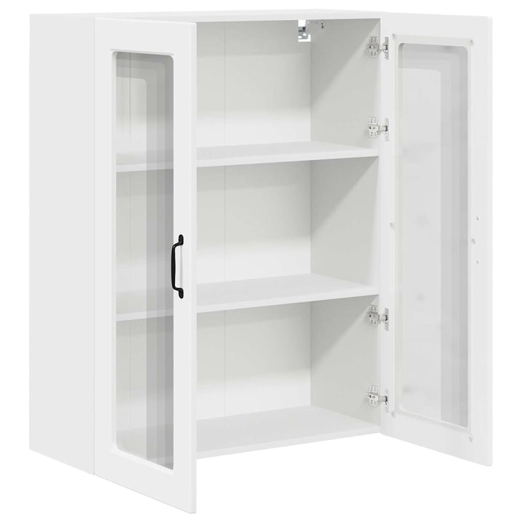 Wall Glass Cabinet White 80 x 31 x 100 cm Engineered Wood