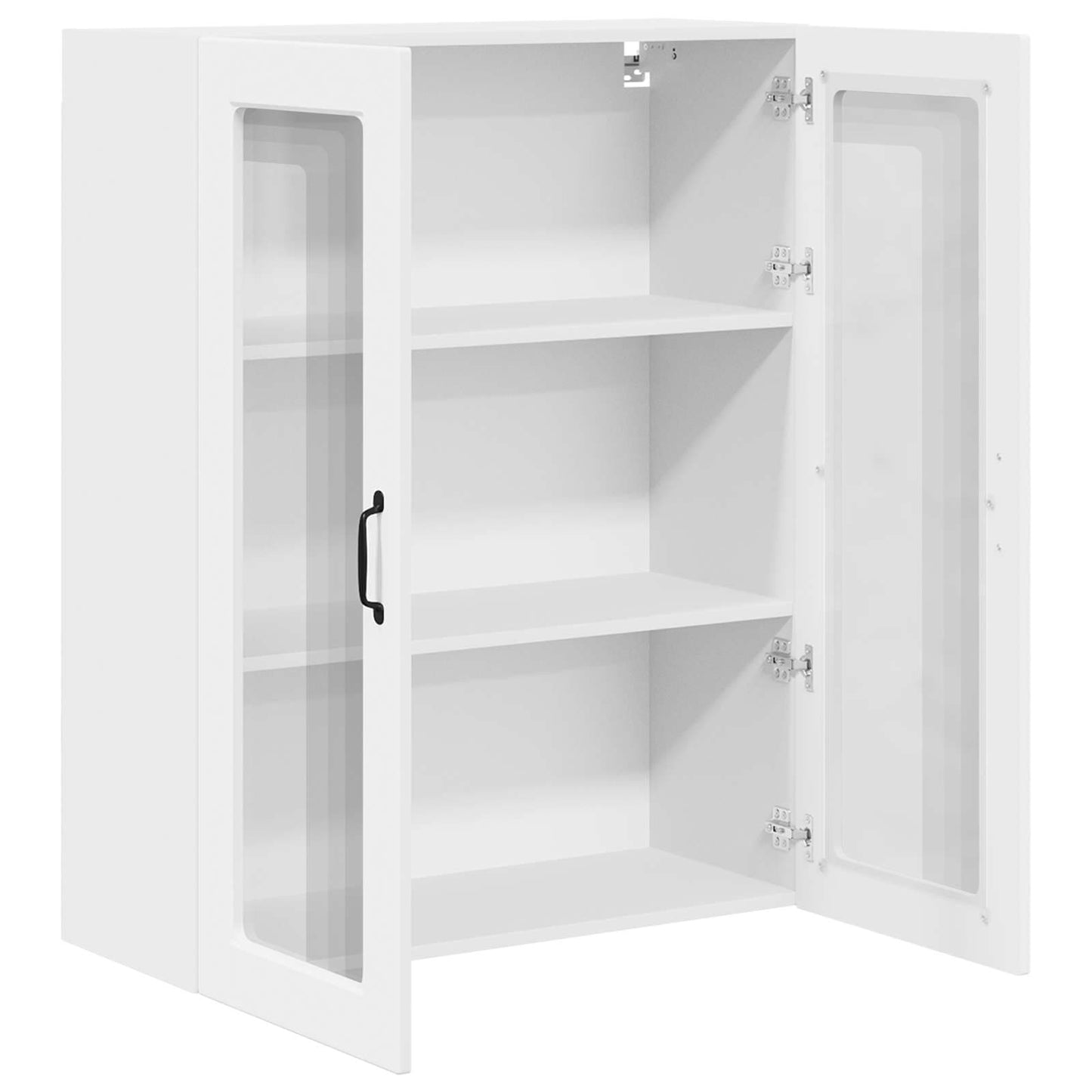 Wall Glass Cabinet PORTO White 80 x 31 x 100 cm Engineered Wood