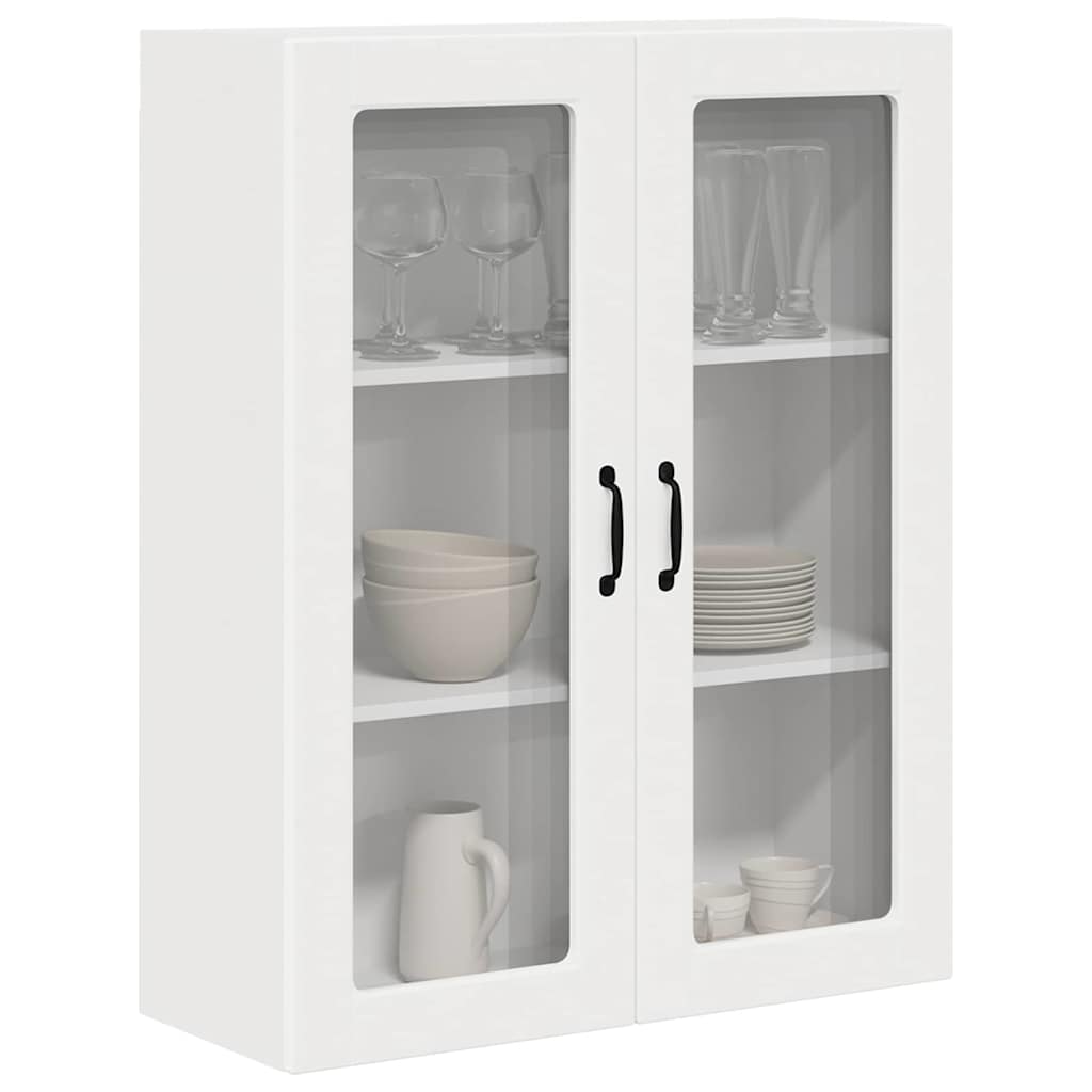 Wall Glass Cabinet White 80 x 31 x 100 cm Engineered Wood