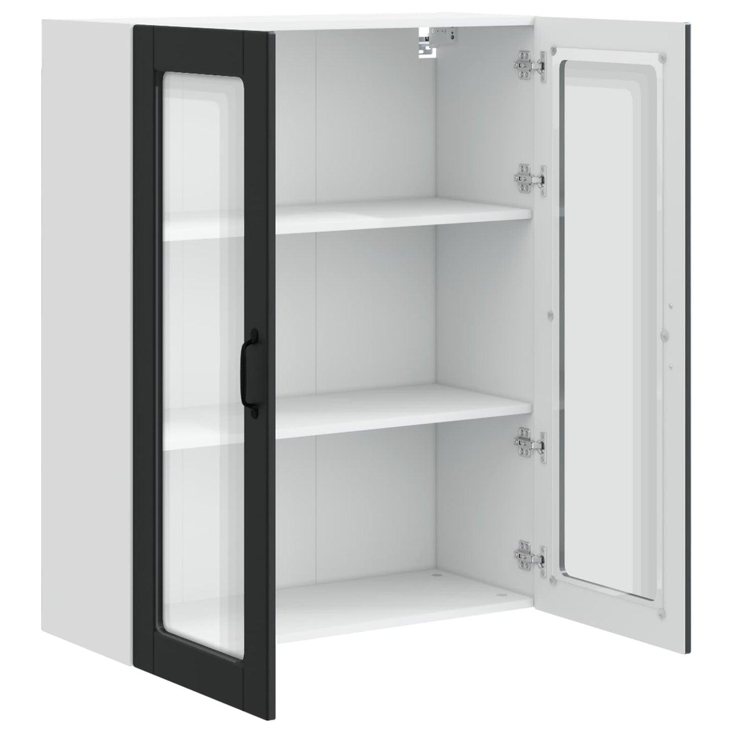 Wall Glass Cabinet PORTO Black 80 x 31 x 100 cm Engineered Wood