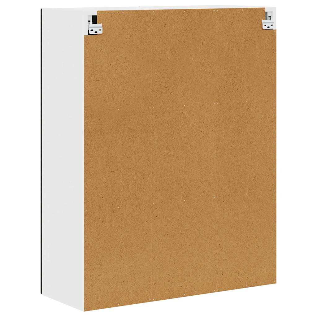 Wall Glass Cabinet PORTO Black 80 x 31 x 100 cm Engineered Wood