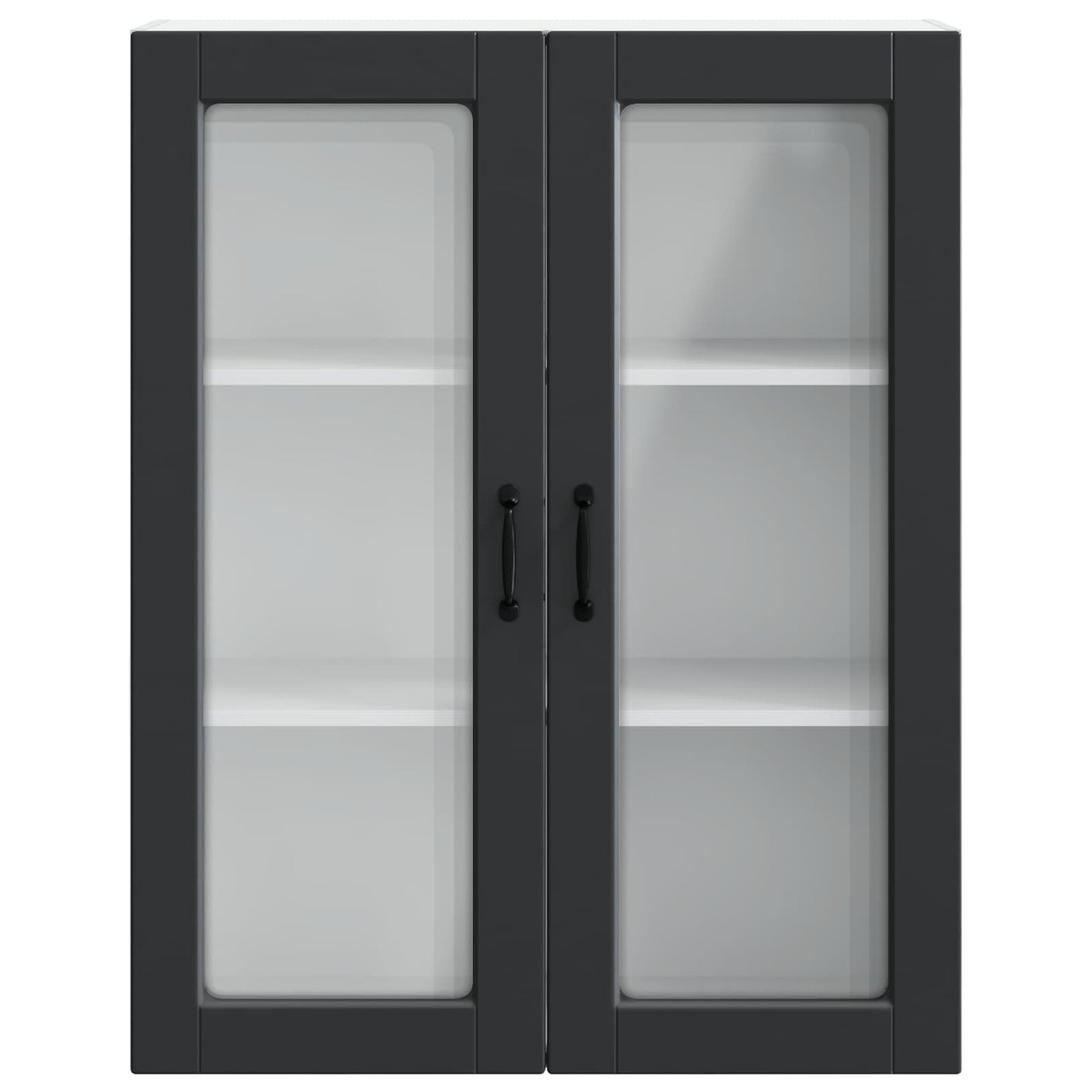 Wall Glass Cabinet PORTO Black 80 x 31 x 100 cm Engineered Wood