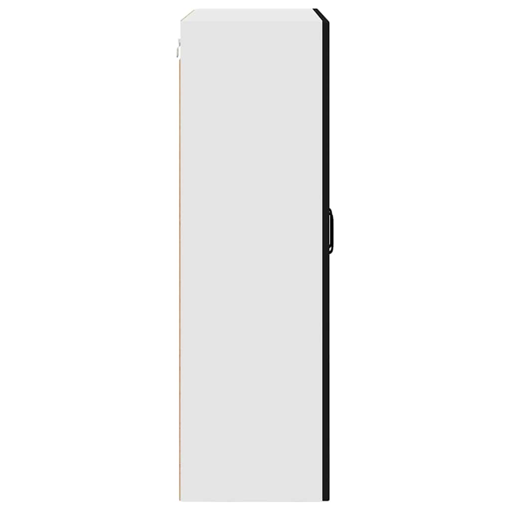Wall Glass Cabinet PORTO Black 80 x 31 x 100 cm Engineered Wood