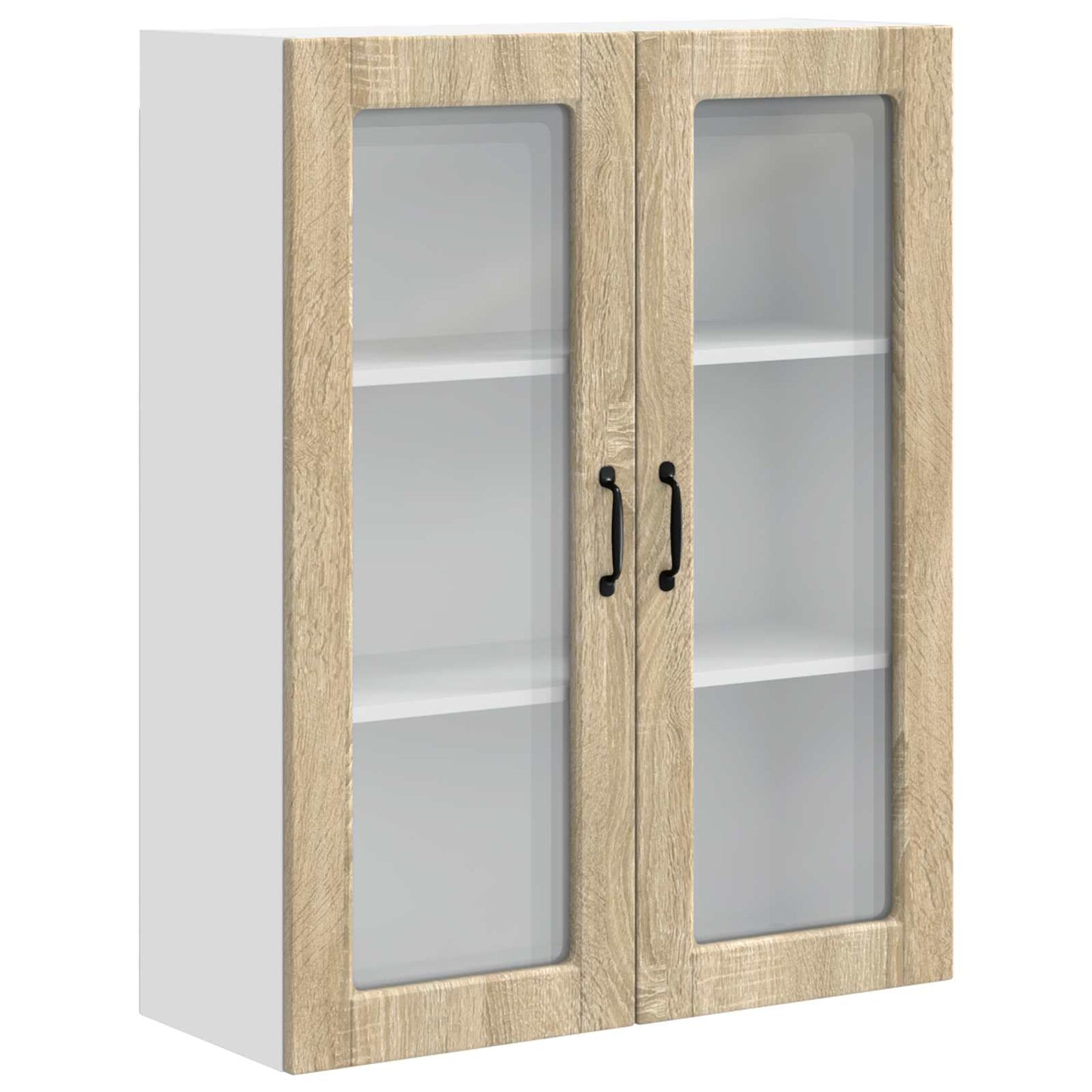 Wall Glass Cabinet PORTO Sonoma Oak 80 x 31 x 100 cm