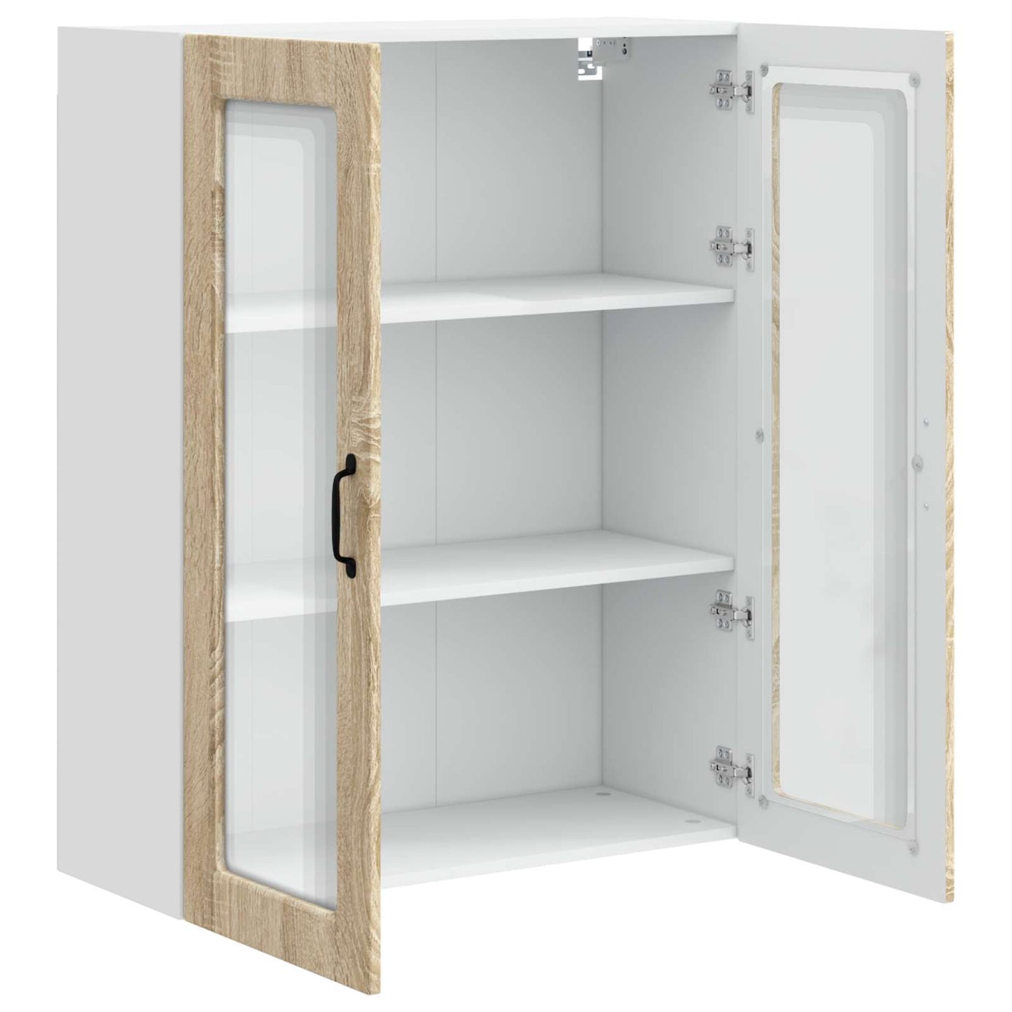Wall Glass Cabinet PORTO Sonoma Oak 80 x 31 x 100 cm