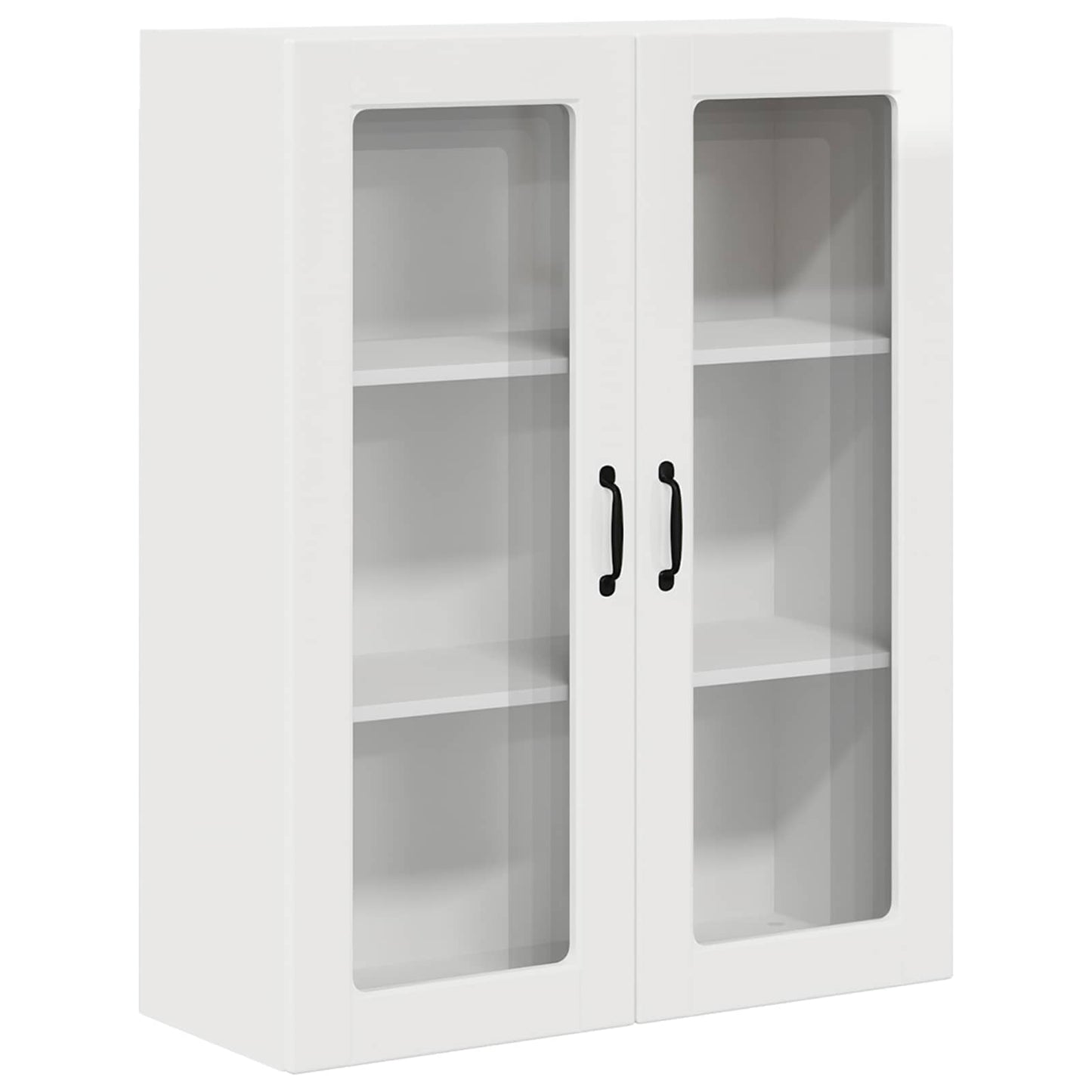 Wall Glass Cabinet PORTO High Gloss White 80 x 31 x 100 cm