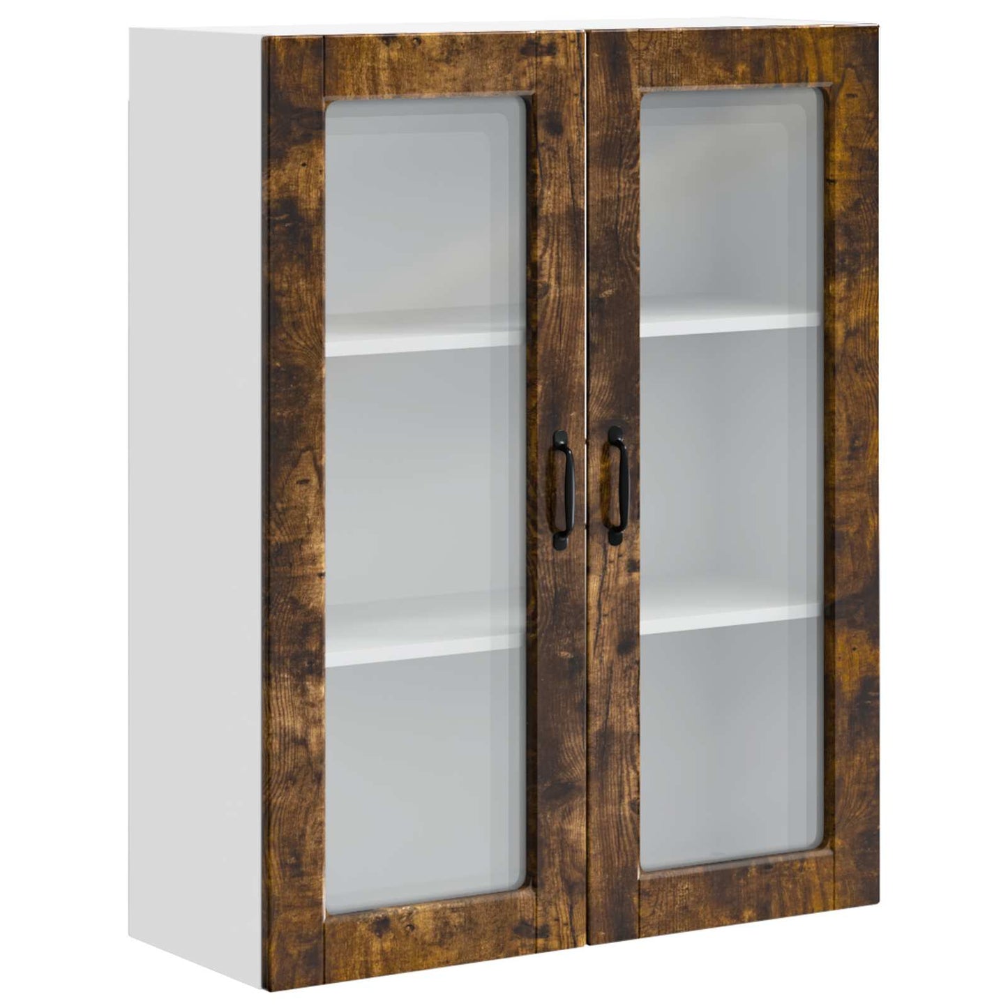 Wall Glass Cabinet PORTO Smoked Oak 80 x 31 x 100 cm