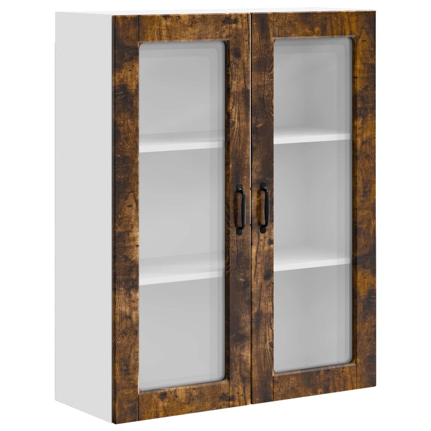 Wall Glass Cabinet PORTO Smoked Oak 80 x 31 x 100 cm