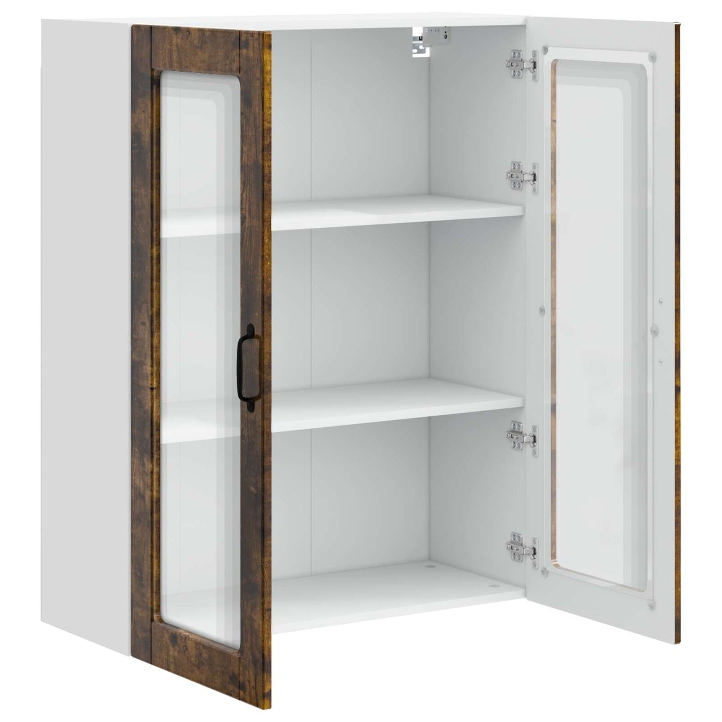 Wall Glass Cabinet PORTO Smoked Oak 80 x 31 x 100 cm