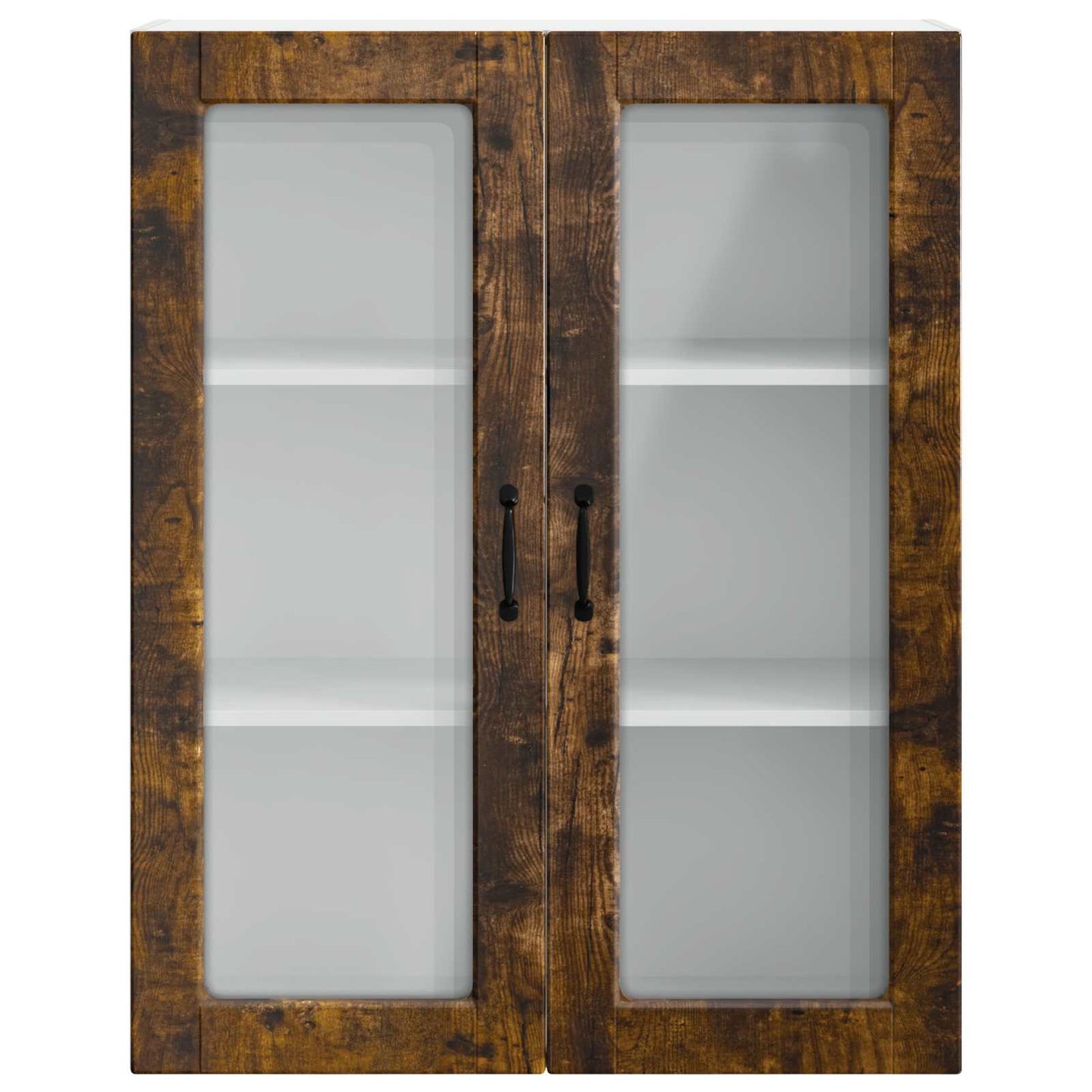 Wall Glass Cabinet PORTO Smoked Oak 80 x 31 x 100 cm