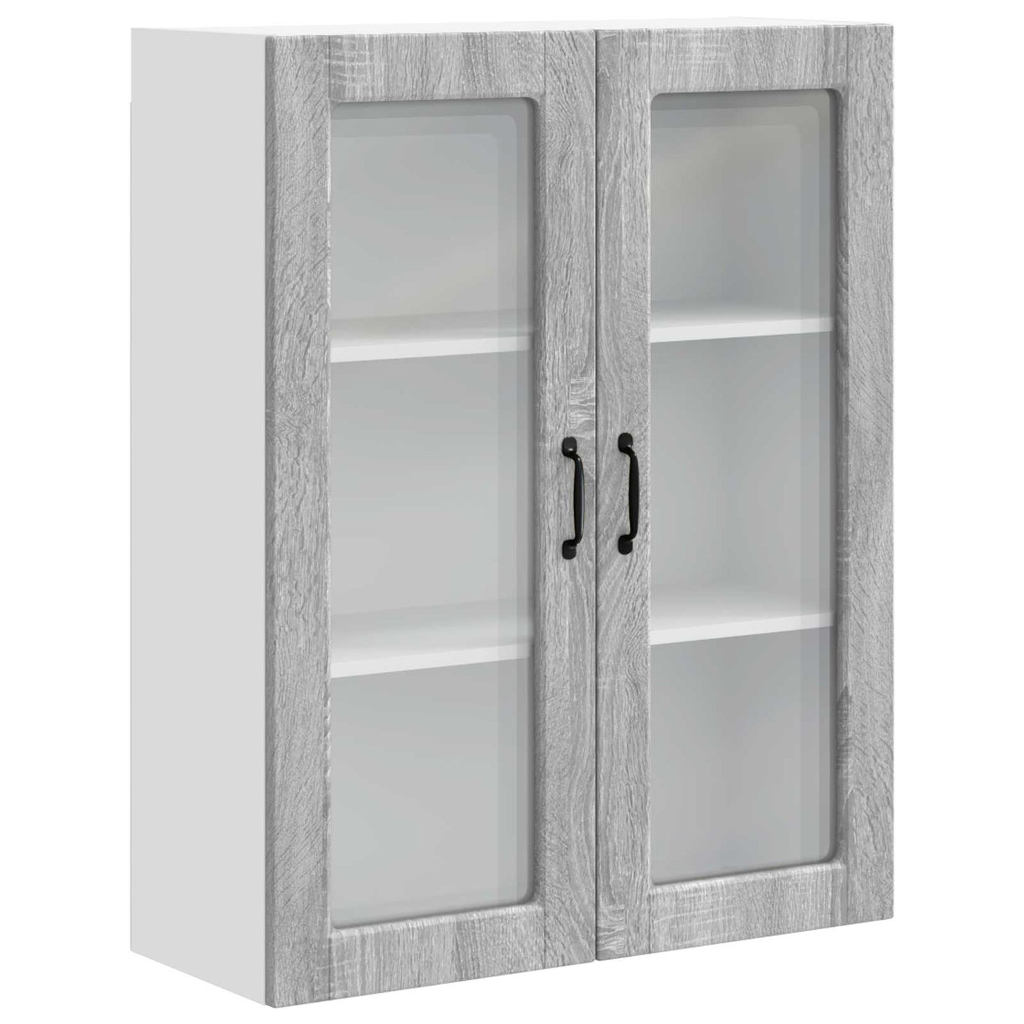 Wall Glass Cabinet PORTO Grey Sonoma 80 x 31 x 100 cm