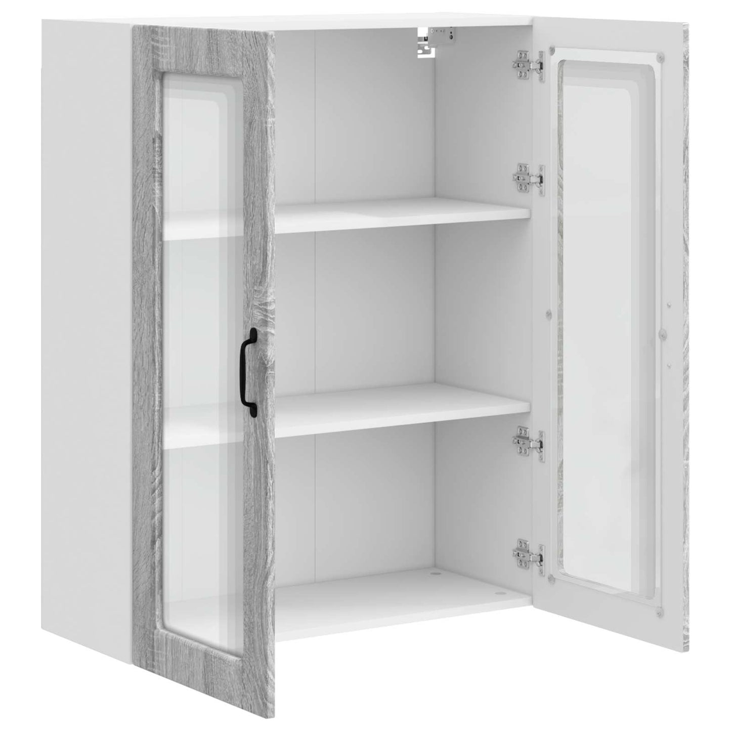 Wall Glass Cabinet PORTO Grey Sonoma 80 x 31 x 100 cm