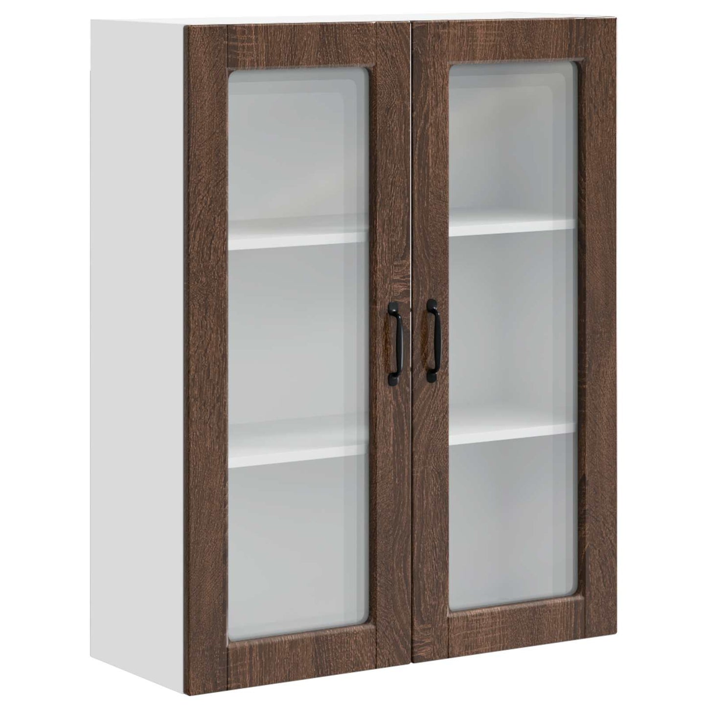 Wall Glass Cabinet PORTO Brown Oak 80 x 31 x 100 cm